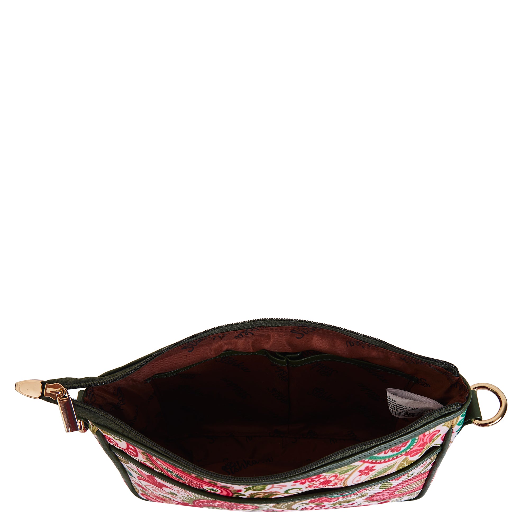 Women's East/West Paisley Print Hobo with Strap and Leather Details