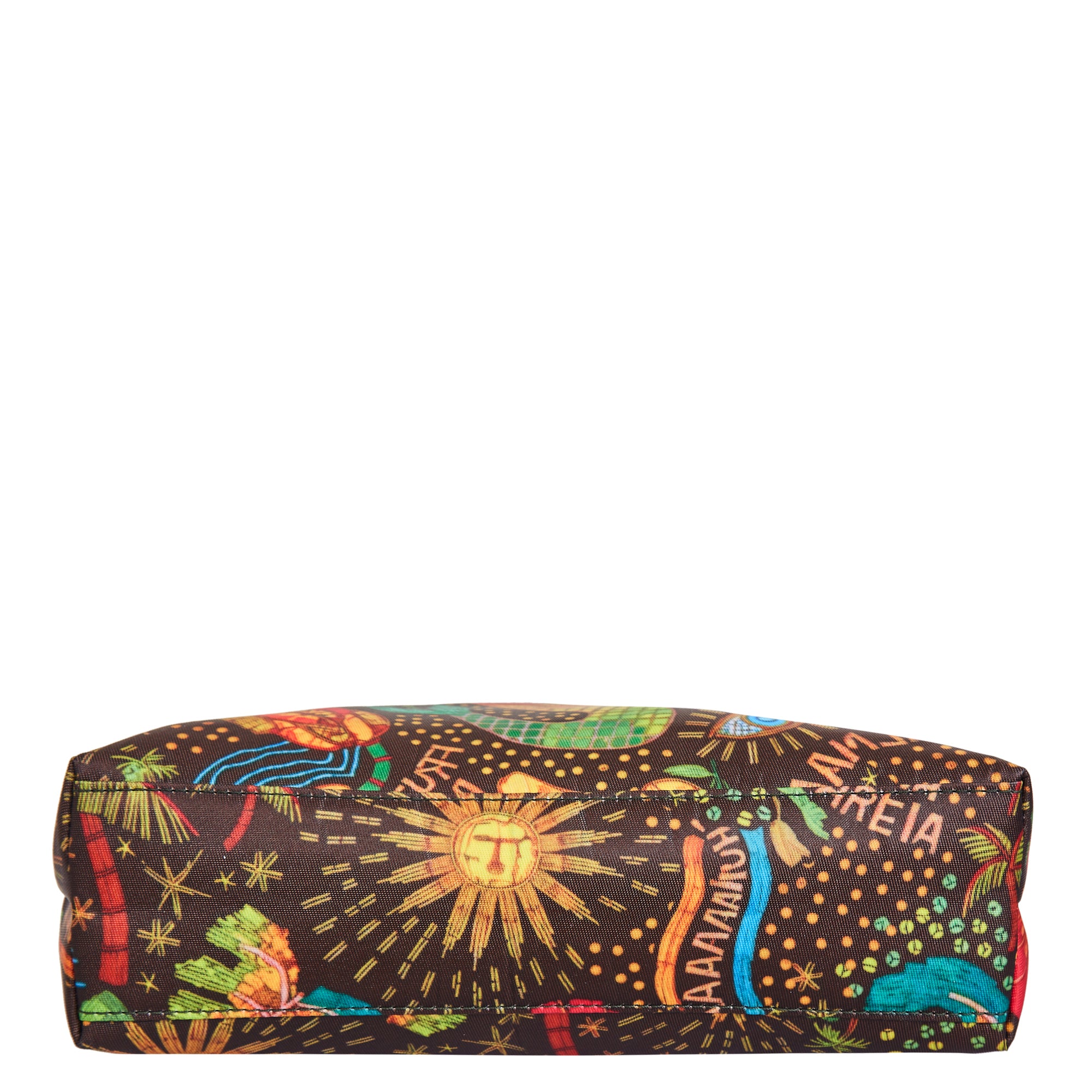 Ladies Coastal-Inspired Fabric Crossbody Bag with Leather Accents