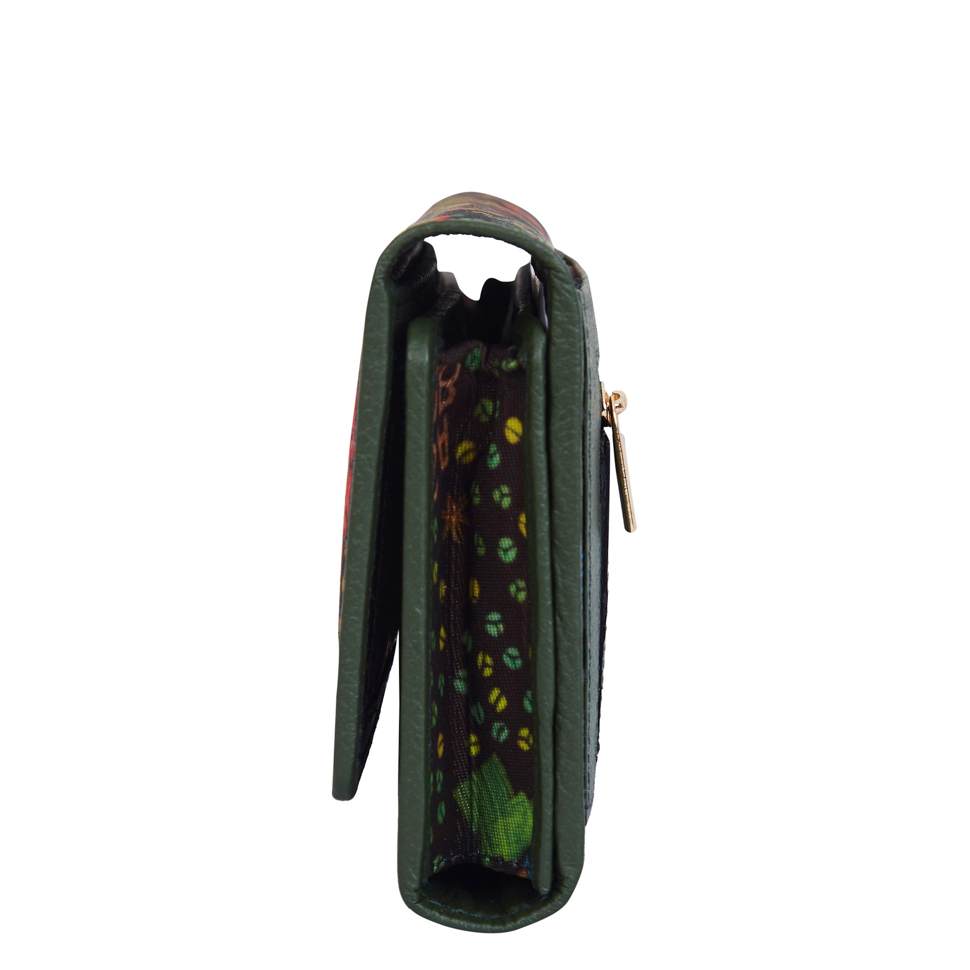Seaside-Inspired Tri-Fold Wallet with Leather Outer Trim for Women