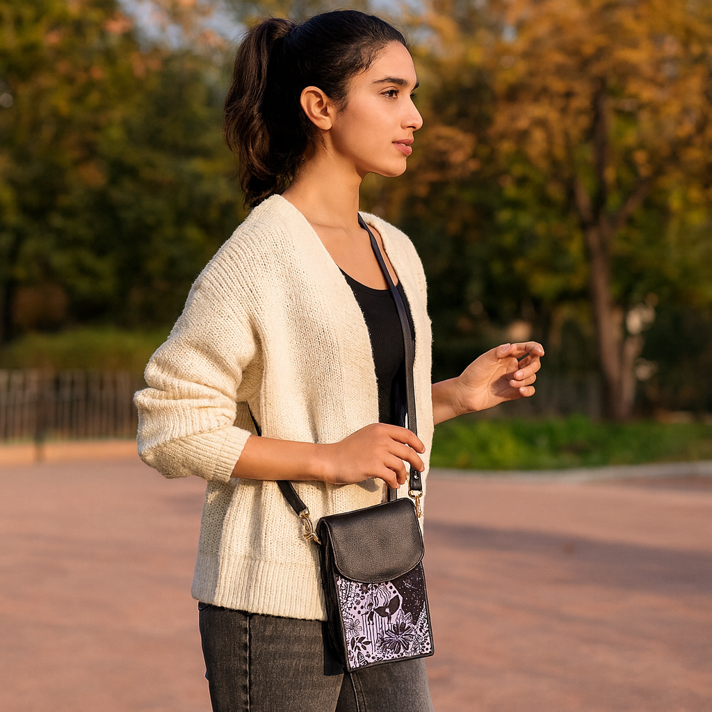 Women’s Printed Nylon Fabric  4-Pcs Combo Set –Hobo Bag, Wallet, Mobile Crossbody Wallet & Jewellery Pouch for Daily Use