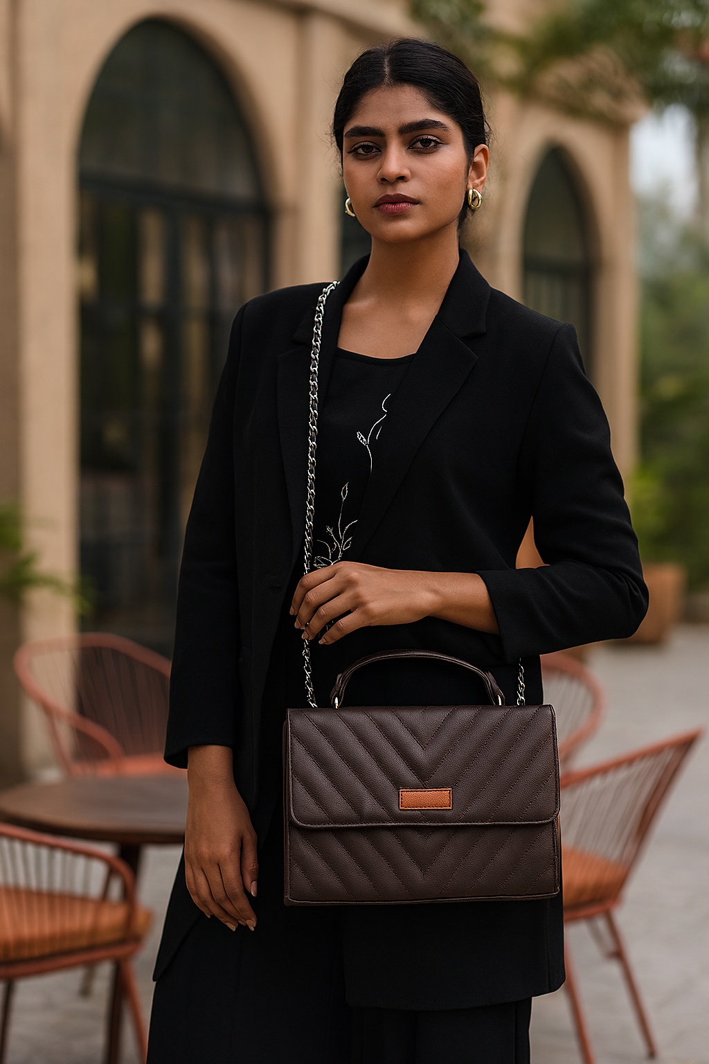 Sishka Brown Sling Bag for Women – Compact Crossbody Shoulder Purse in Vegan Leather