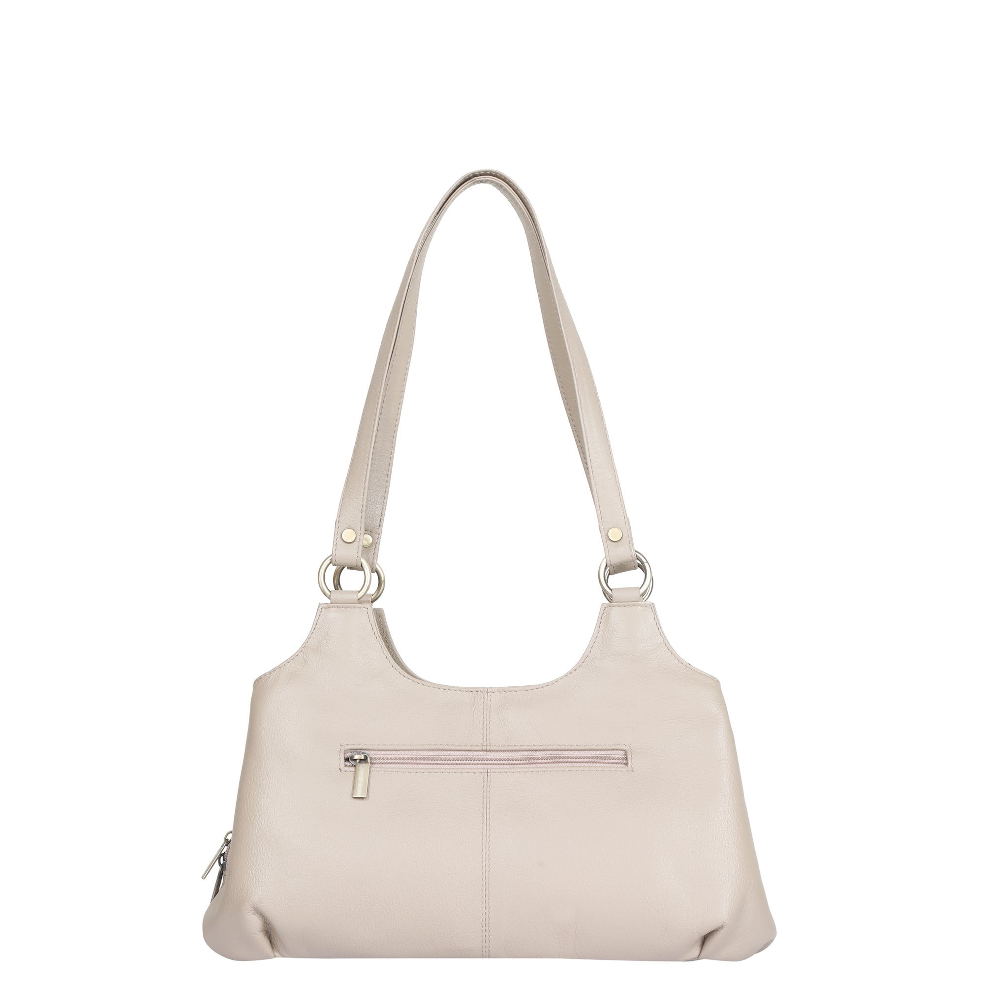 Ladies Genuine Leather Shoulder Bag – Taupe Colour Tote Purse, Handbag for Work, Travel & Daily Use