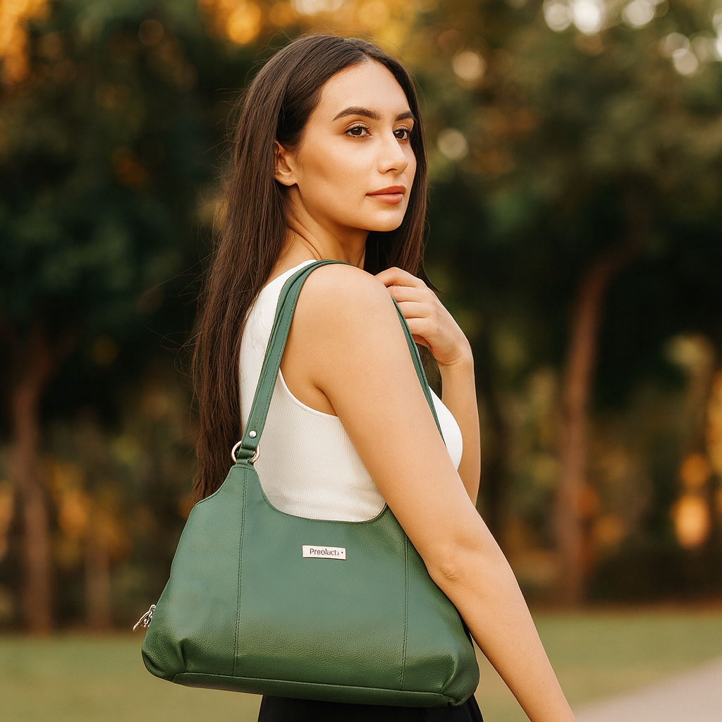 Olive Satchel Bag by Sishka – Genuine Leather Shoulder Bag, Trendy Tote Purse for Women, Stylish Handle Handbag, Elegant Designer Leather Purse for Ladies (H 9" x W 13.5" x D 5")