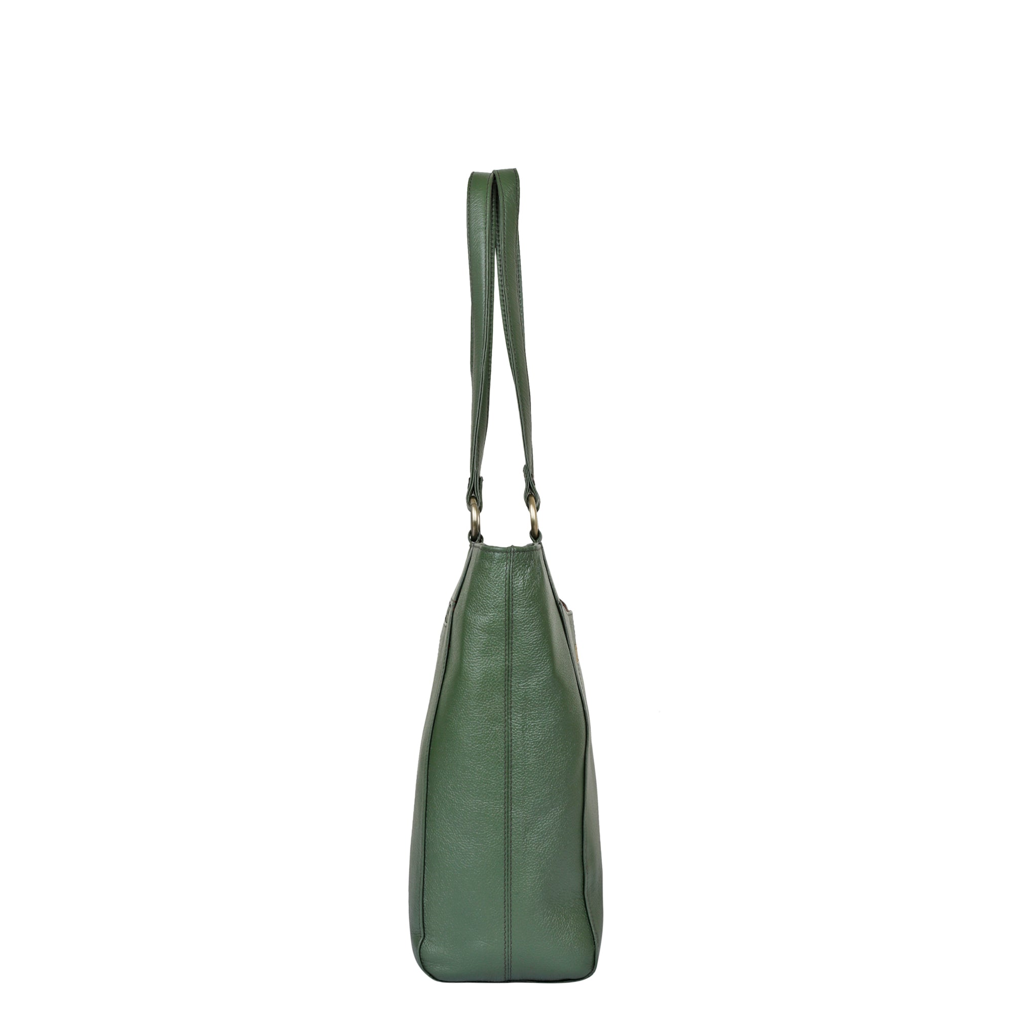 Olive Tote Bag for Women  | Sishka Elegant Genuine Leather Satchel, Stylish Top Handle Shoulder Handbag, Spacious Ladies Purse Perfect for Office, Parties, Trips & Daily Use (H 12" x W 15.25" x D 4.75")