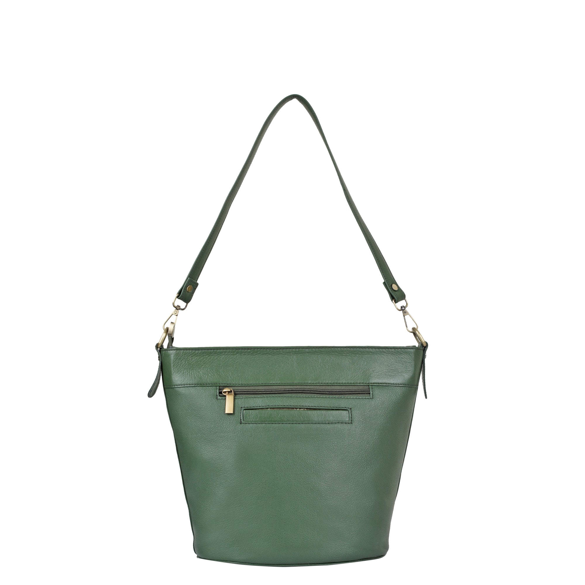 Olive Genuine Leather Bucket Hobo Bag for Women – Trendy Tote Shoulder Purse, Stylish Handbag, Spacious Satchel for Office, Parties, Casual Outings & Trips (H 9.87" x W 13" x D 5.25") |  Sishka
