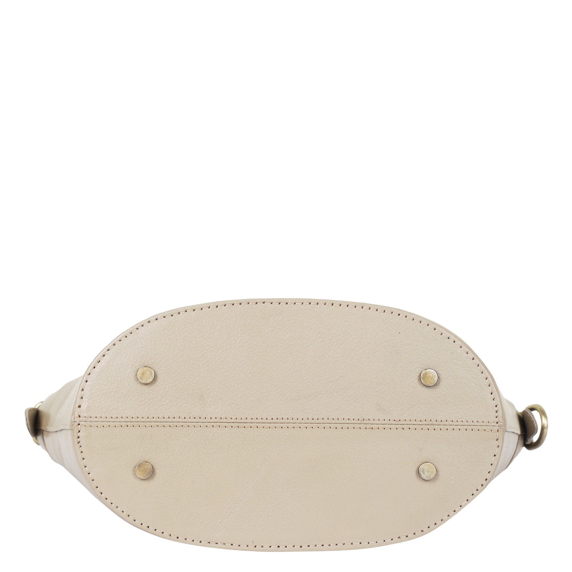 Taupe Genuine Leather Bucket Hobo Bag for Women – Elegant Shoulder Tote Purse