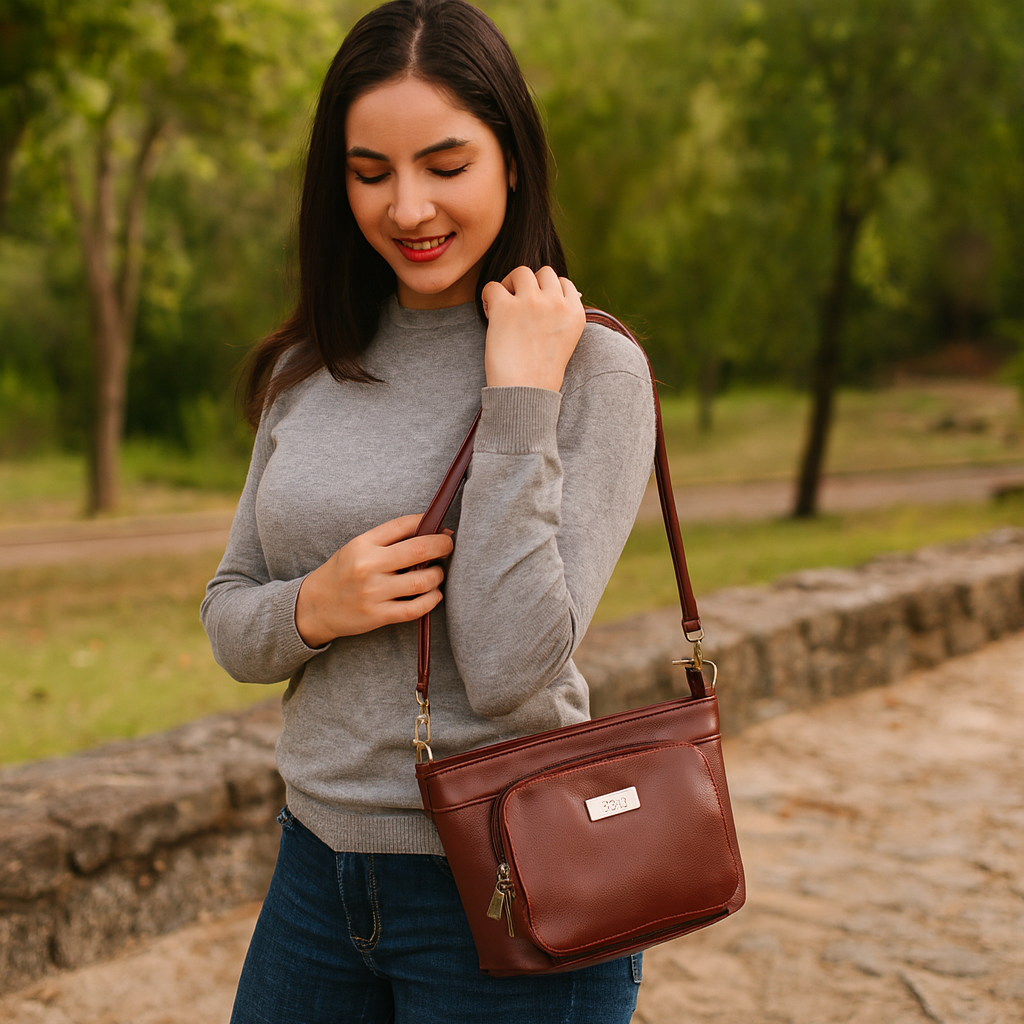 Sishka Cherry Red Shoulder Bag for Women – Stylish Hobo Handbag, Soft Genuine Leather Tote with Top Zipper Closure, Ideal for Daily Use, Travel & Casual Outings (H 6.25" x W 10.5" x D 4").