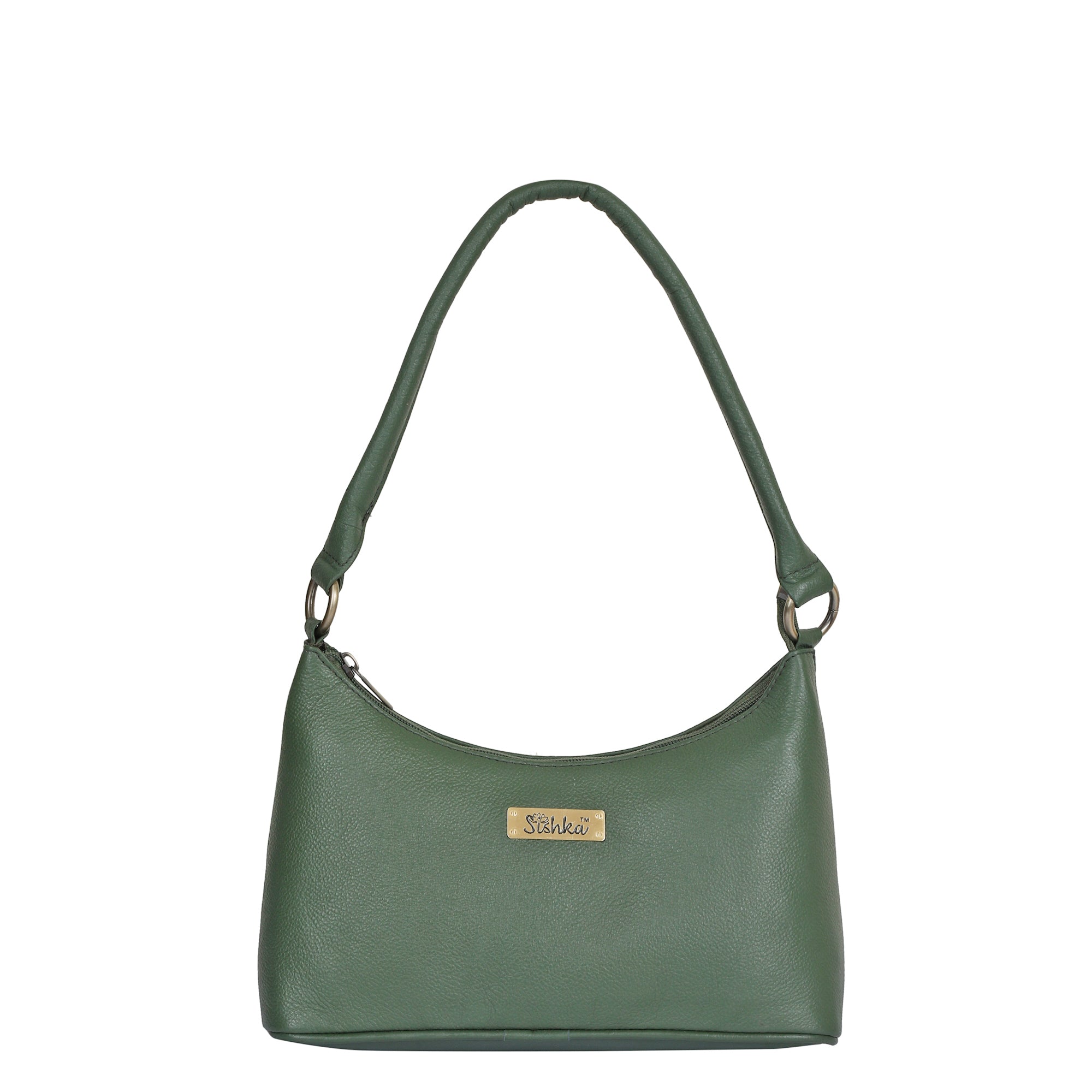 Sishka Genuine Leather Hobo Bag – Stylish Tote Shoulder Handbag, Soft Leather Satchel, Versatile Crossbody Purse for Women (H 7.25" x W 10.5" x D 4.25").- Olive