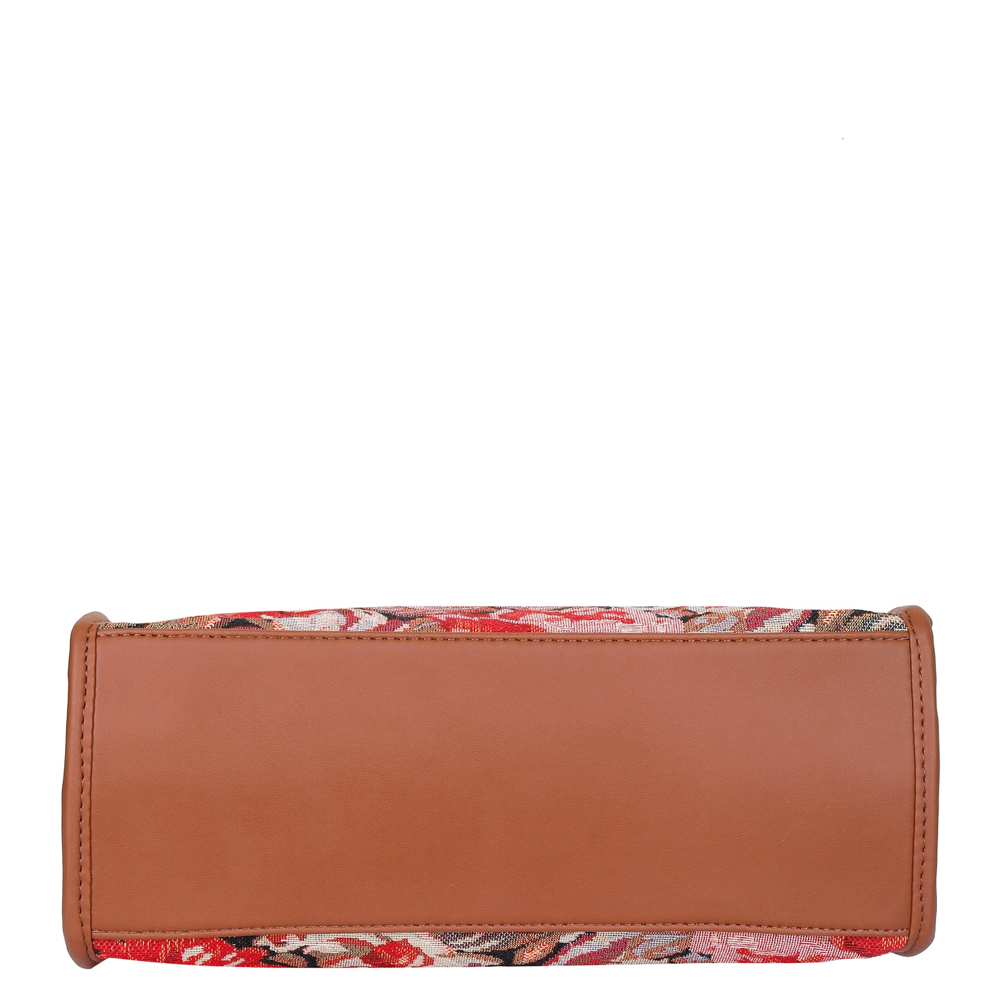 Women’s Floral Tapestry Satchel Bag Crossbody Shoulder Handbag with Top Handle Vegan Leather Trim for Office & Travel