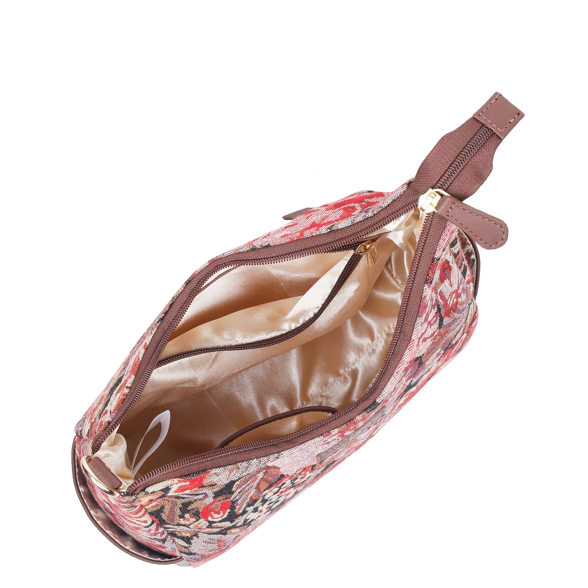 Sishka Women's Floral Tapestry Hobo Bag | Stylish Leather-Trimmed Shoulder & Crossbody Purse for Daily Essentials