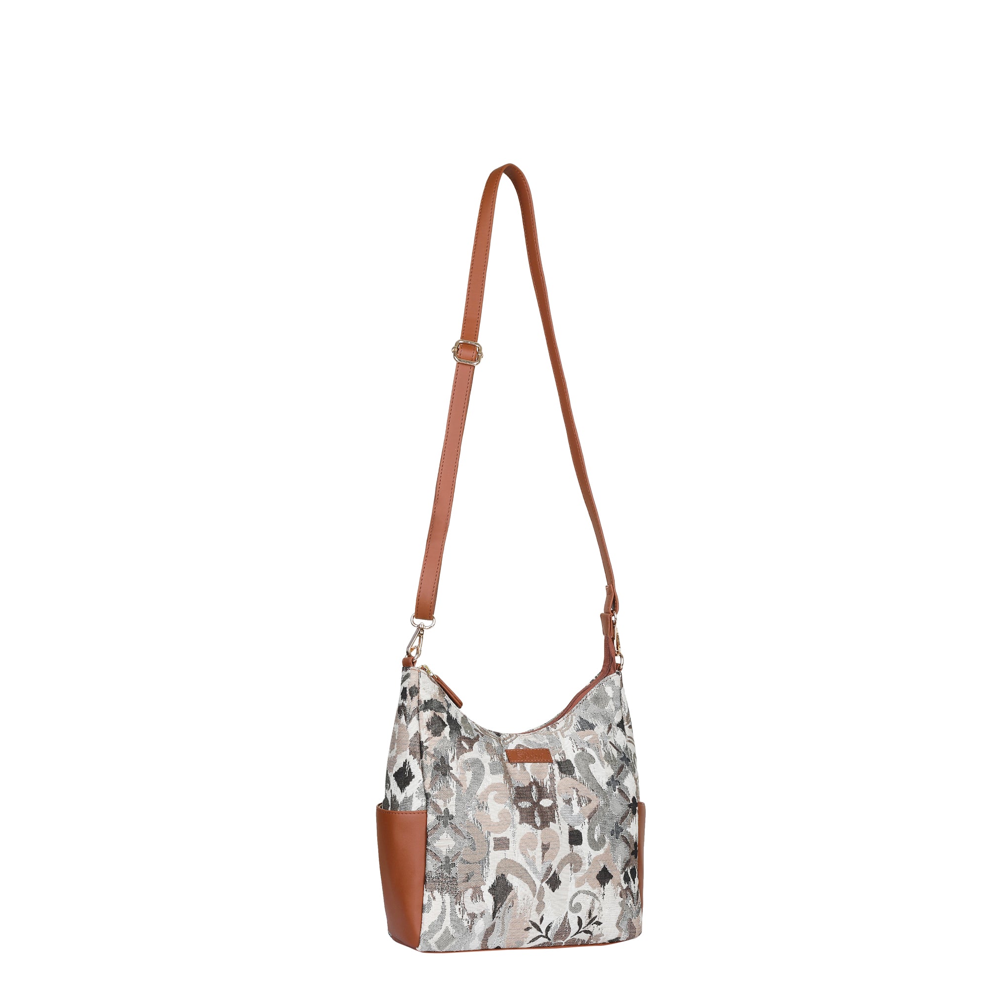Women’s Abstract Tapestry Hobo Bag – Elegant Vegan Leather Crossbody & Shoulder Handbag for Work & Daily Use