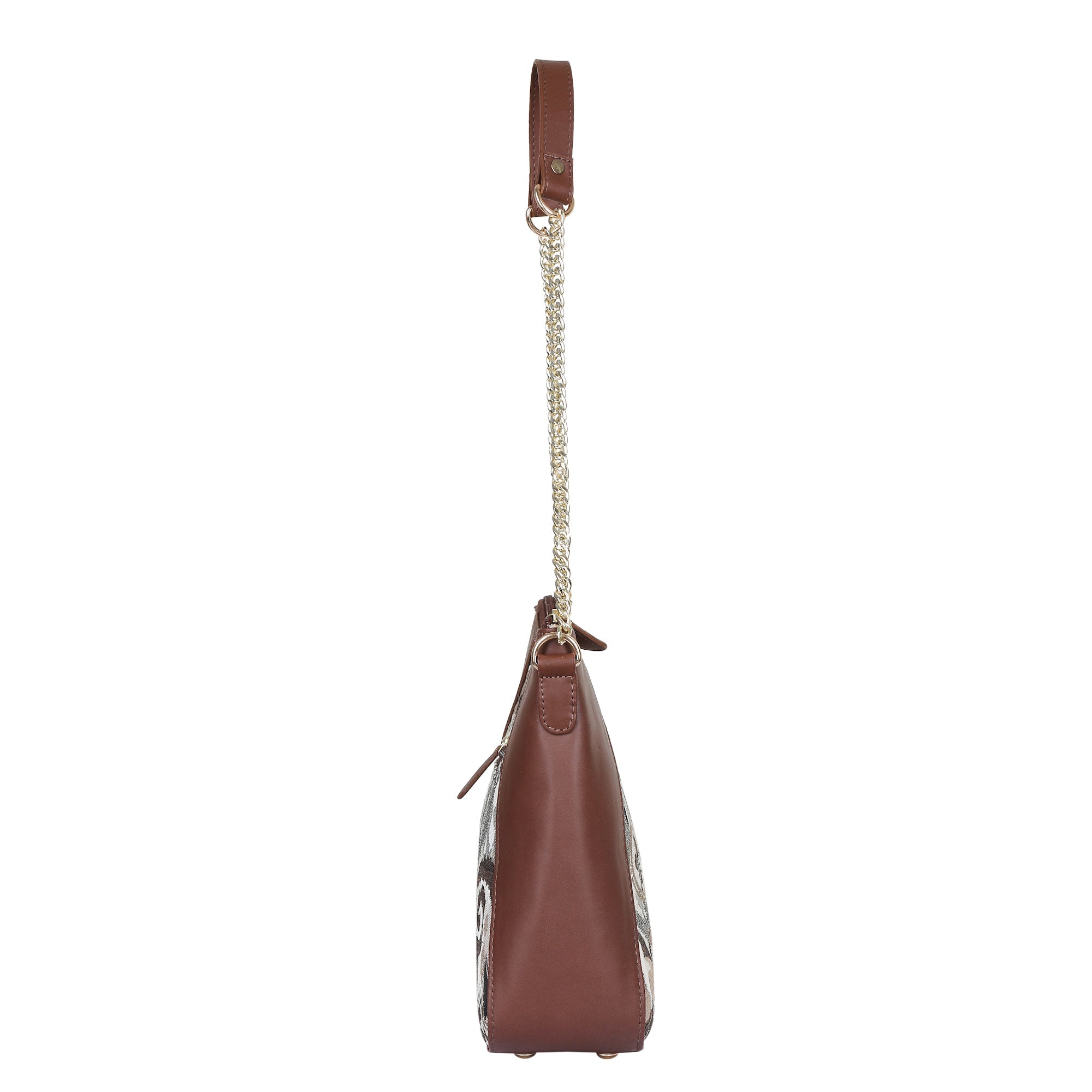 Sishka Women's Abstract Design Tapestry Hobo Bag |Leather-Trimmed Shoulder & Satchel bag with Chain Strap for Work & Travel