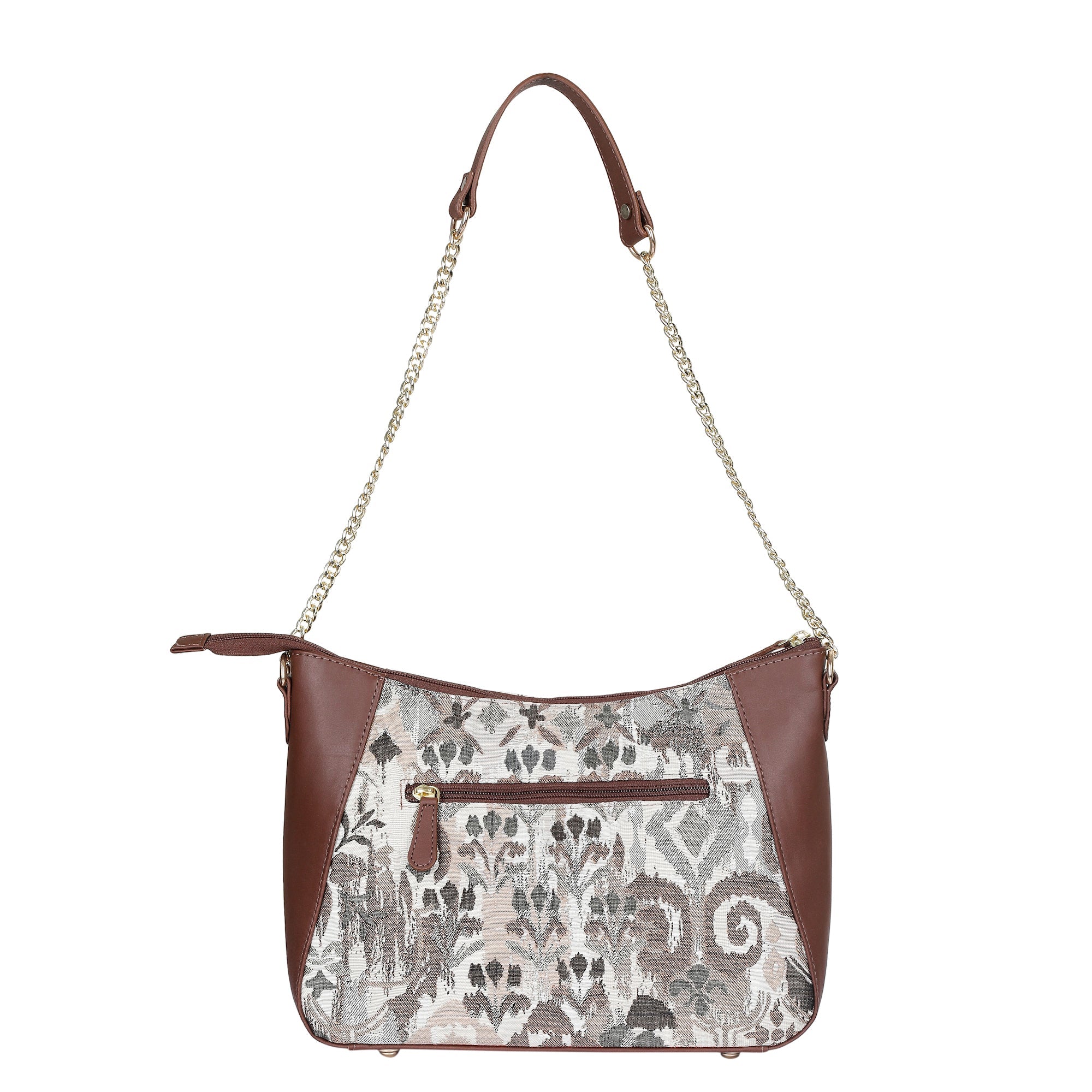 Sishka Women's Abstract Design Tapestry Hobo Bag |Leather-Trimmed Shoulder & Satchel bag with Chain Strap for Work & Travel