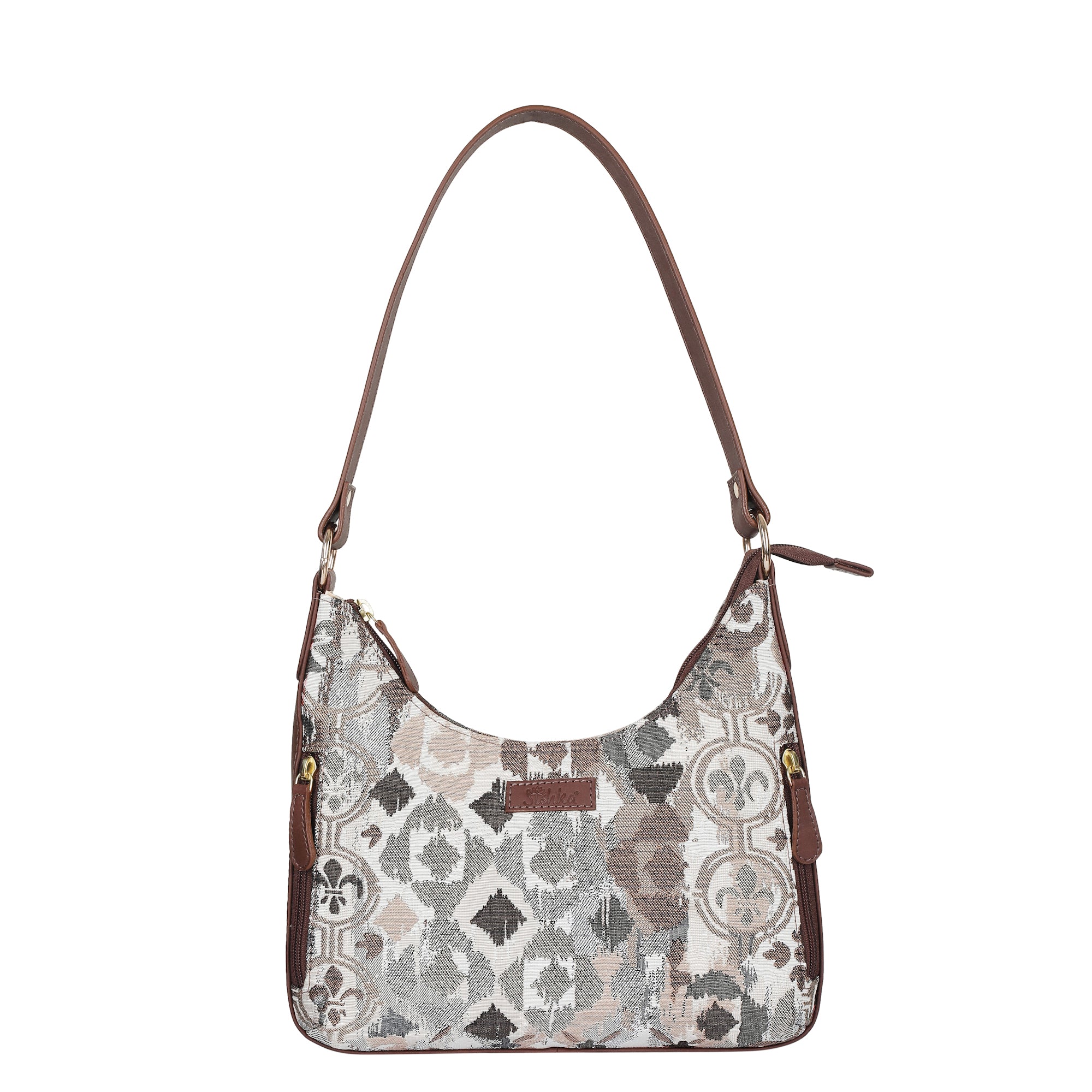 Sishka Abstract Pattern Tapestry Hobo Bag For Women| Elegant Leather Shoulder & Satchel Purse with Leather Strap for Work & Travel
