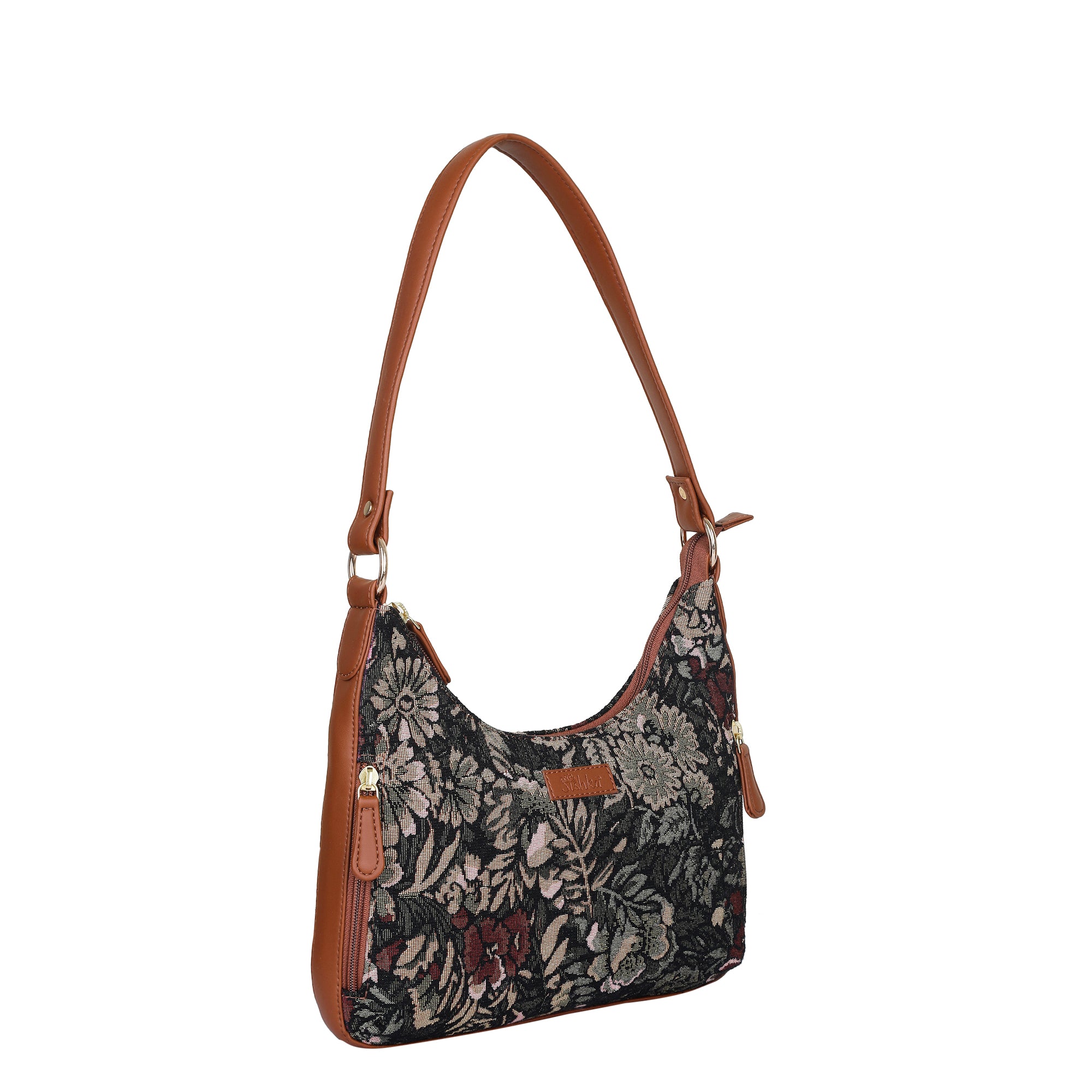 Women’s Vintage Tapestry Hobo Shoulder Bag – Vegan Leather Sling Satchel with Top Handle for Daily Use & Travel