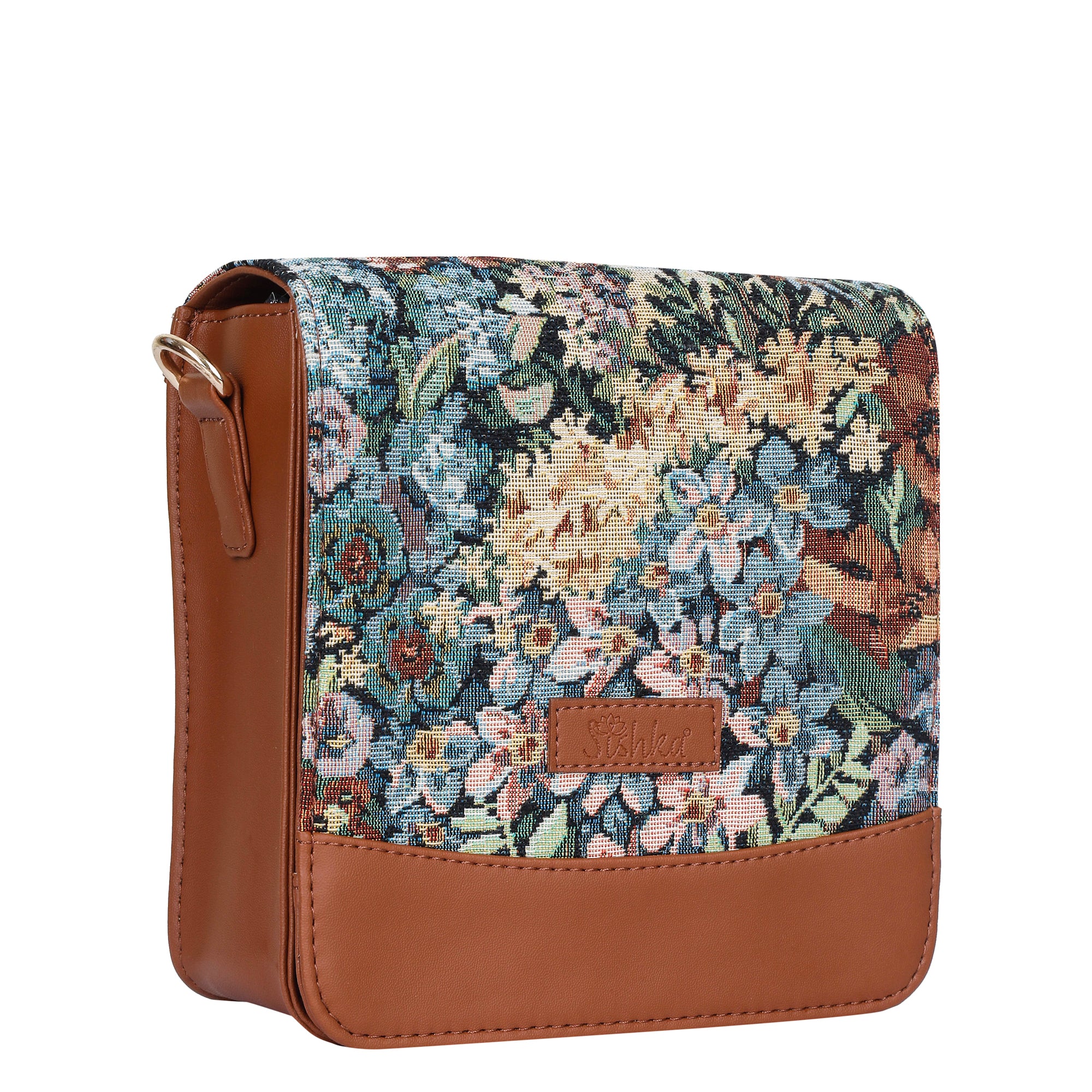 Women’s Botanical Tapestry Crossbody Bag – Vegan Leather Shoulder Sling Messenger Satchel Purse for Travel & Daily Use