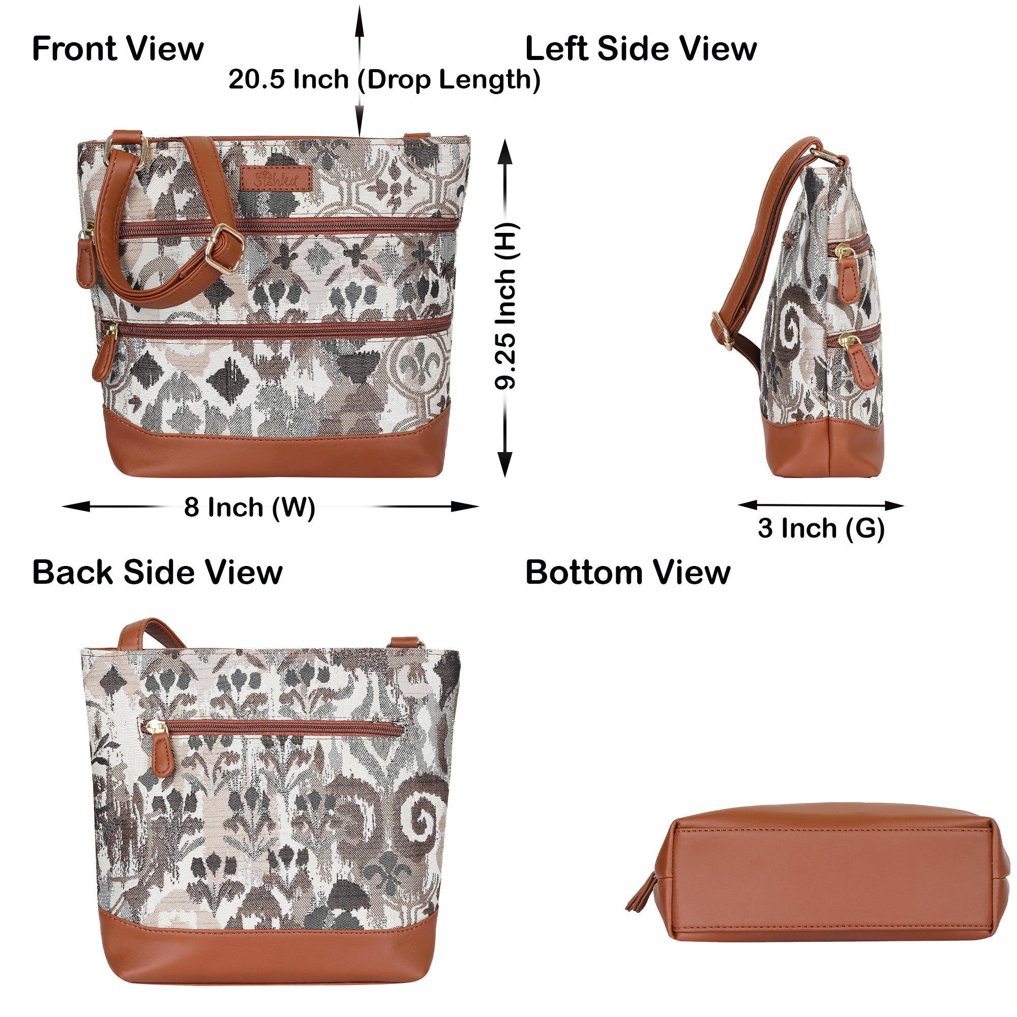 Women’s Abstract Design Tapestry Crossbody Sling Bag – Shoulder & Messenger Purse with Vegan Leather for Outings