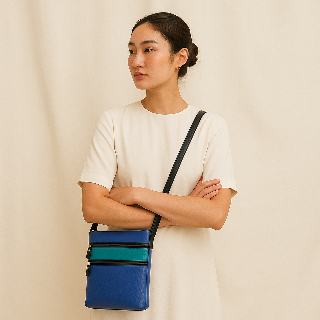 Premium Leather Women’s Crossbody Sling Bag – Multicolour Adjustable Shoulder Purse  – Daily Use Ladies Travel & Work Handbag