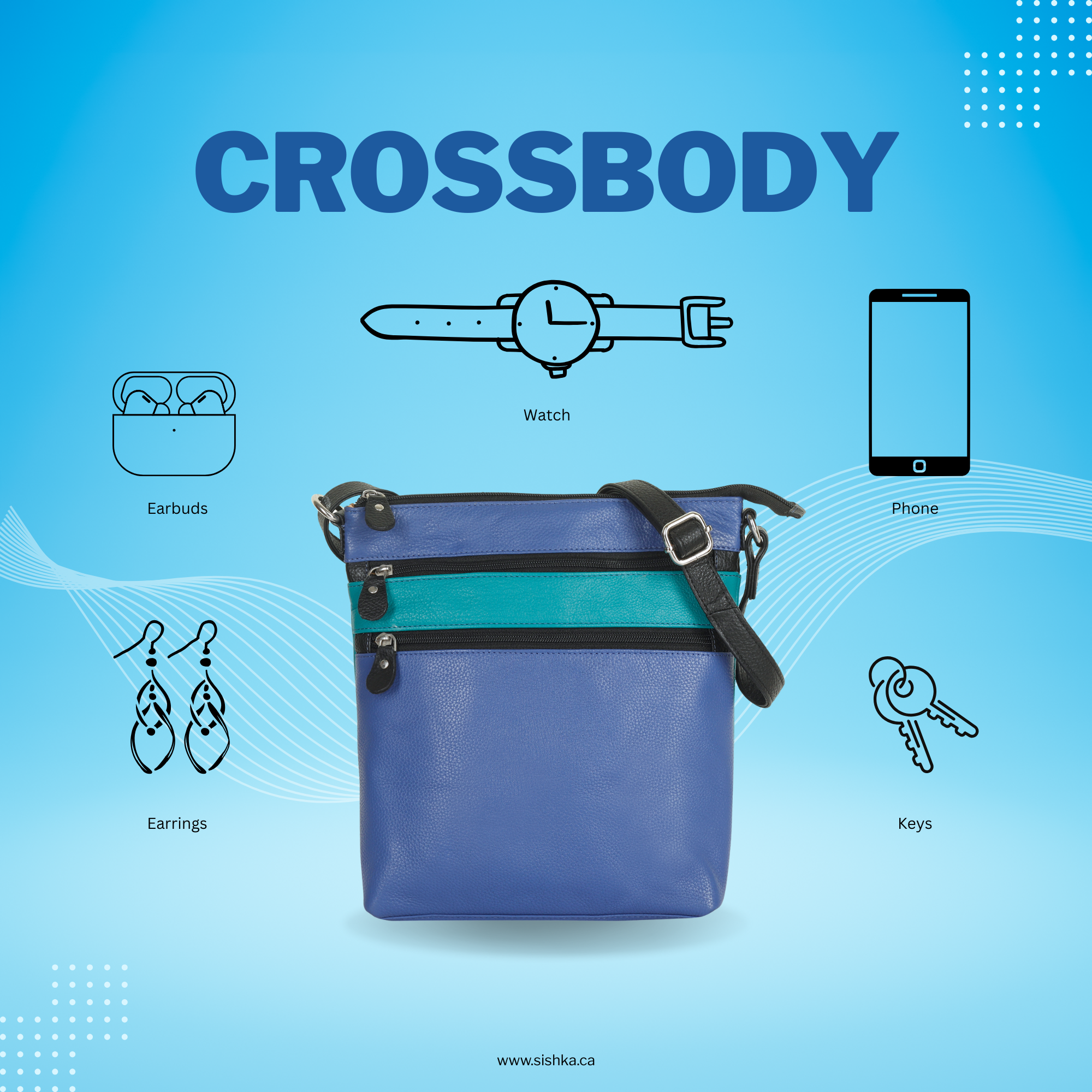 Premium Leather Women’s Crossbody Sling Bag – Multicolour Adjustable Shoulder Purse  – Daily Use Ladies Travel & Work Handbag