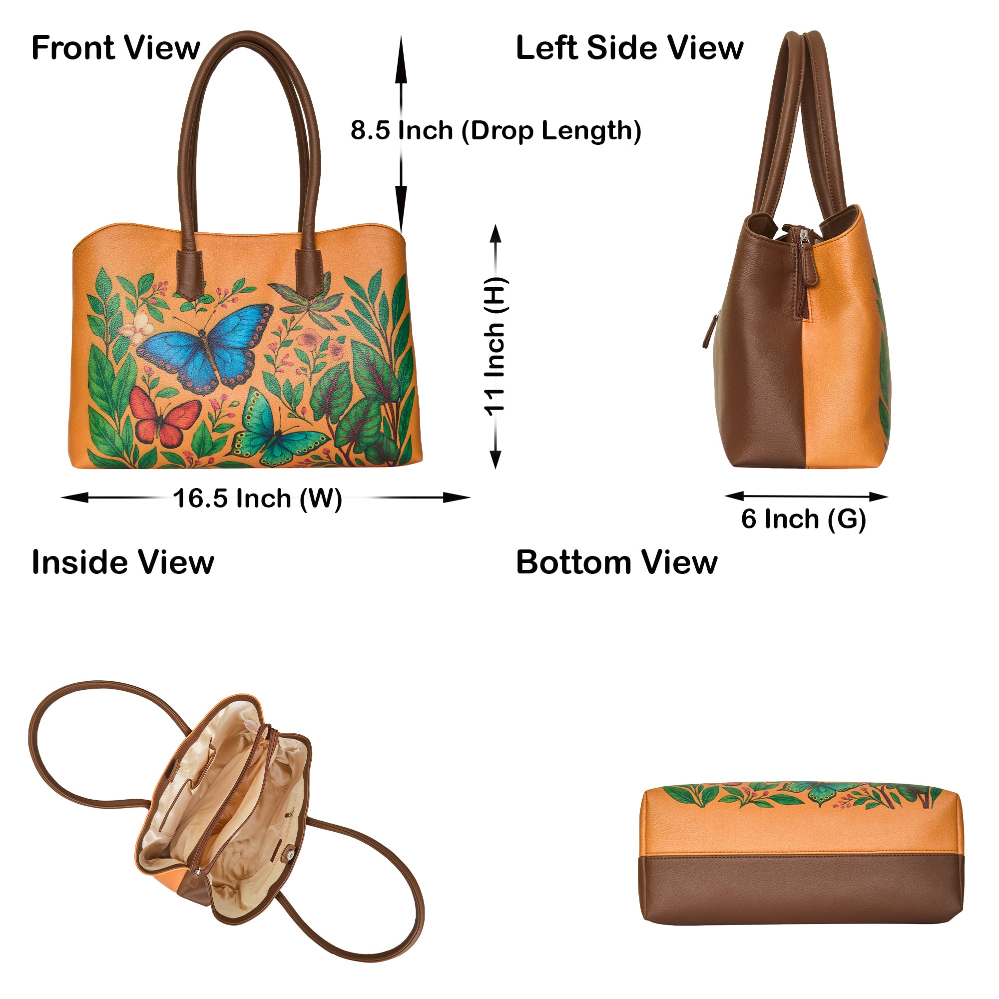 Genuine Leather Printed Carryall Tote for Women – Stylish Shoulder, Top Handle & Handbag for Ladies – Office, Work, Travel & Daily Use