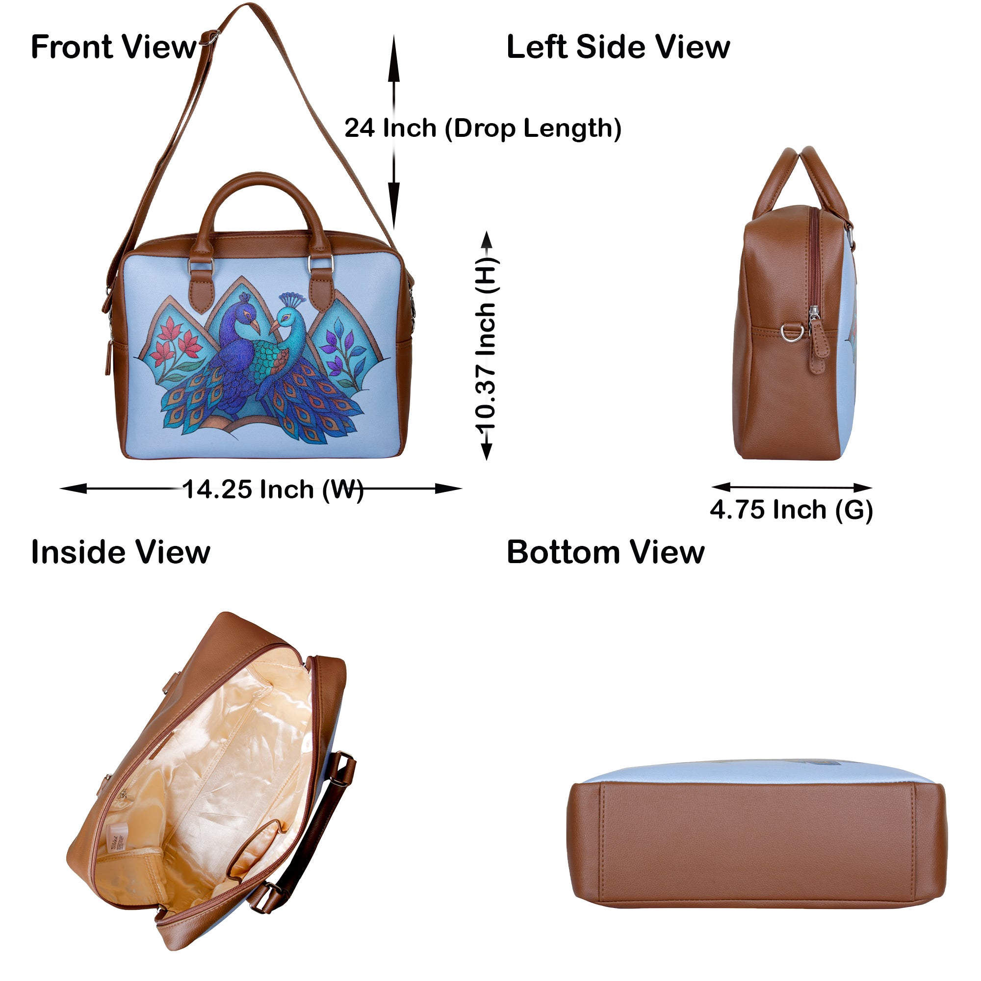 Women's Leather Crossbody Bag with Top Handle – Versatile Printed  Shoulder, Tote & Business Handbag – Work, Travel & Daily Use