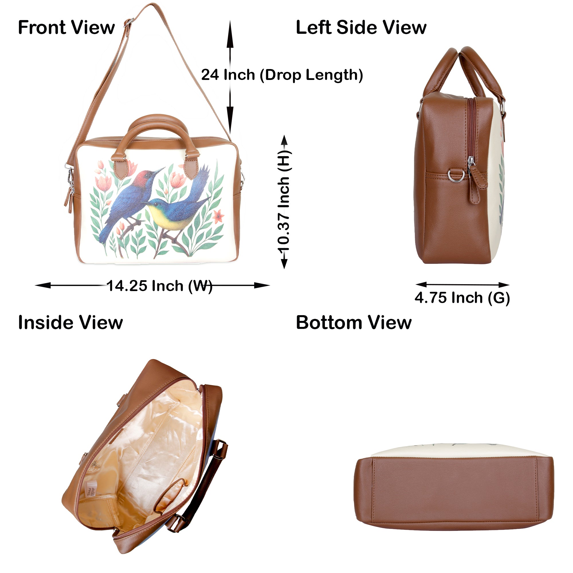 Women's Leather Crossbody Bag with Top Handle – Versatile Printed  Shoulder, Tote & Business Handbag – Work, Travel & Daily Use