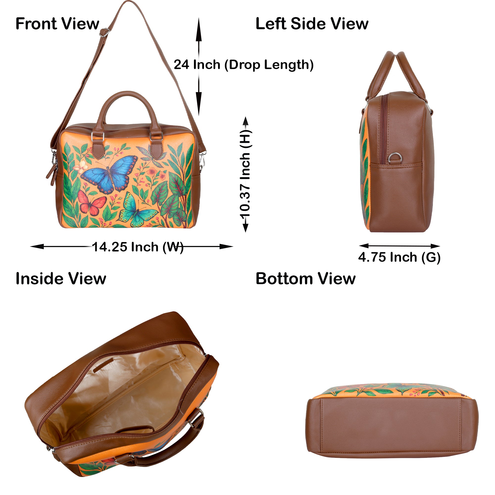 Women's Leather Crossbody Bag with Top Handle – Versatile Printed  Shoulder, Tote & Business Handbag – Work, Travel & Daily Use