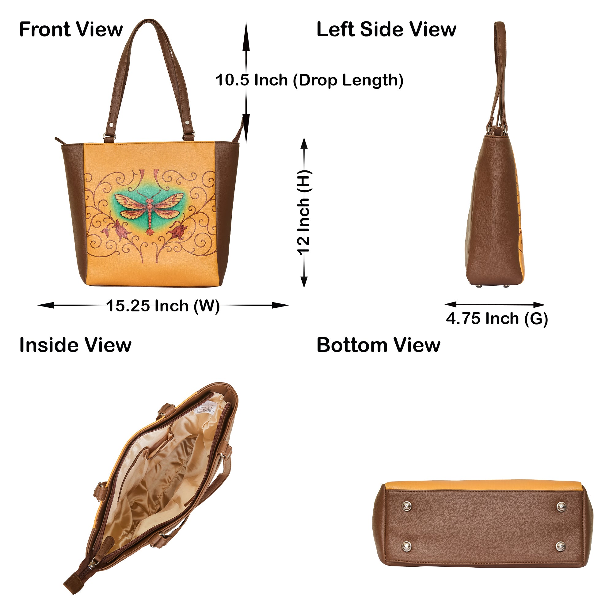 Genuine Leather Ladies' Shoulder Tote Bag– Printed Top Handle Handbag for Women – Work, Travel & Daily Use