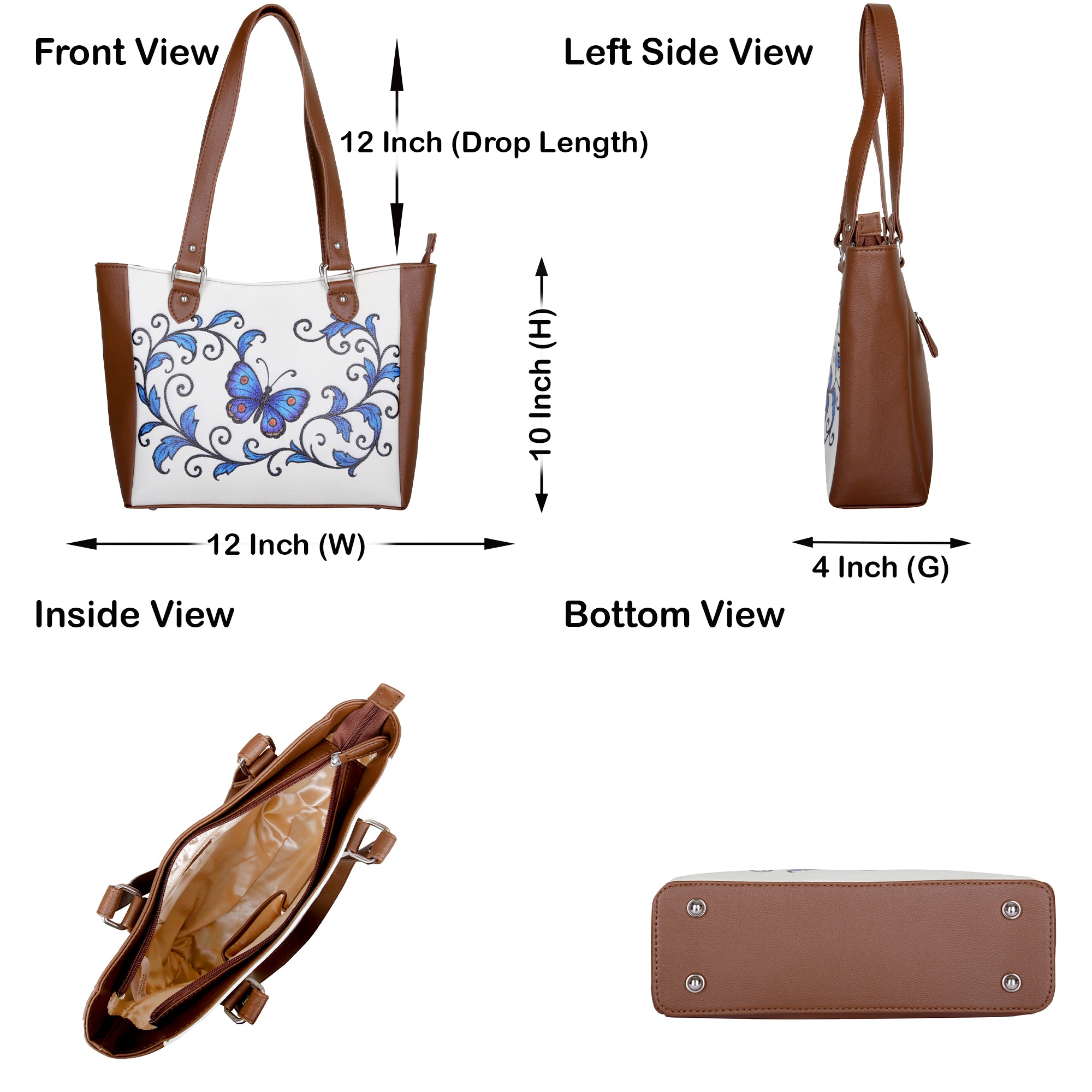 Ladies’ Printed Leather Shoulder Tote Bag– Handbag, Sling & Top Handle Purse – Ideal for Office, Travel & Everyday Use