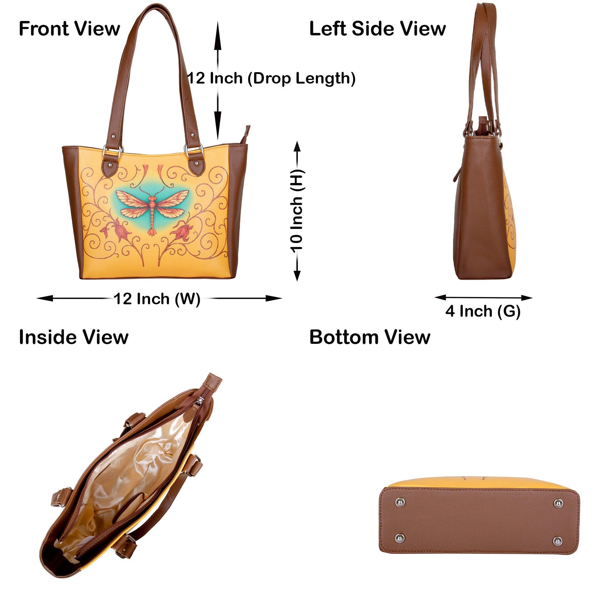 Ladies’ Printed Leather Shoulder Tote Bag– Handbag, Sling & Top Handle Purse – Ideal for Office, Travel & Everyday Use