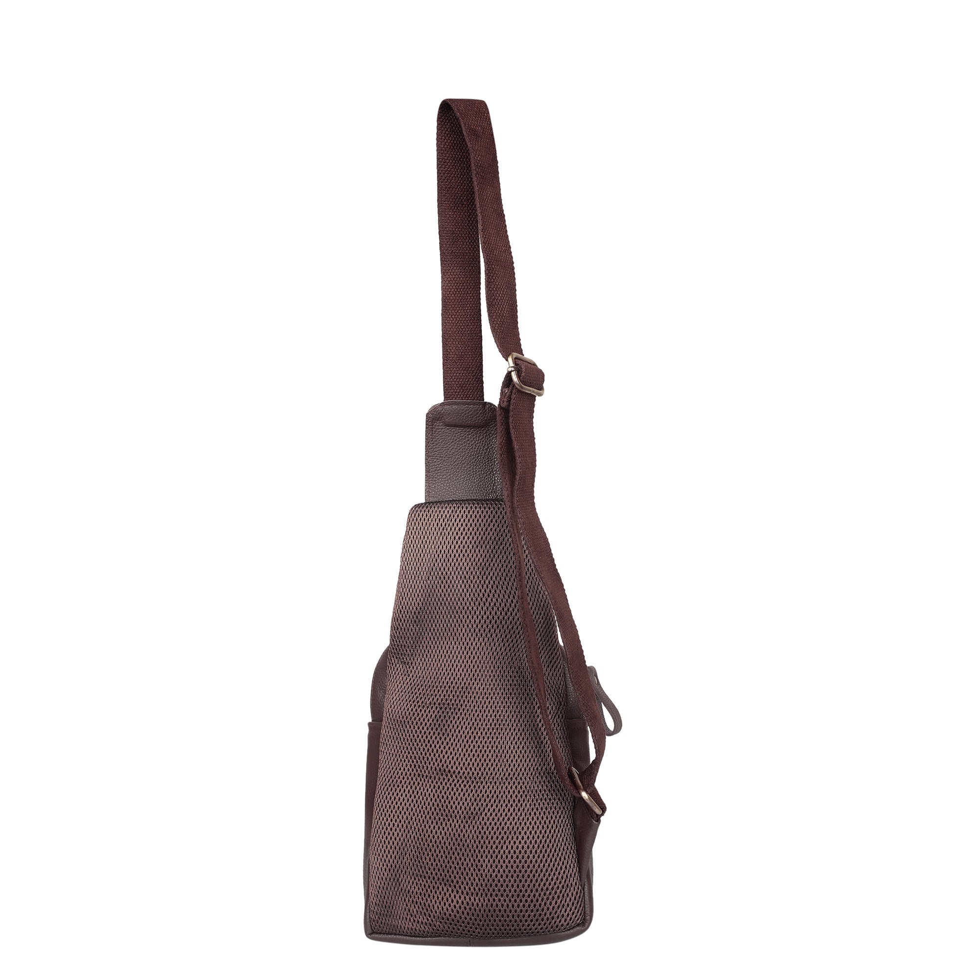 Premium Leather  Fanny Sling Bag For Women Men Chest Pack Crossbody Shoulder Belt Bags Travel-Brown