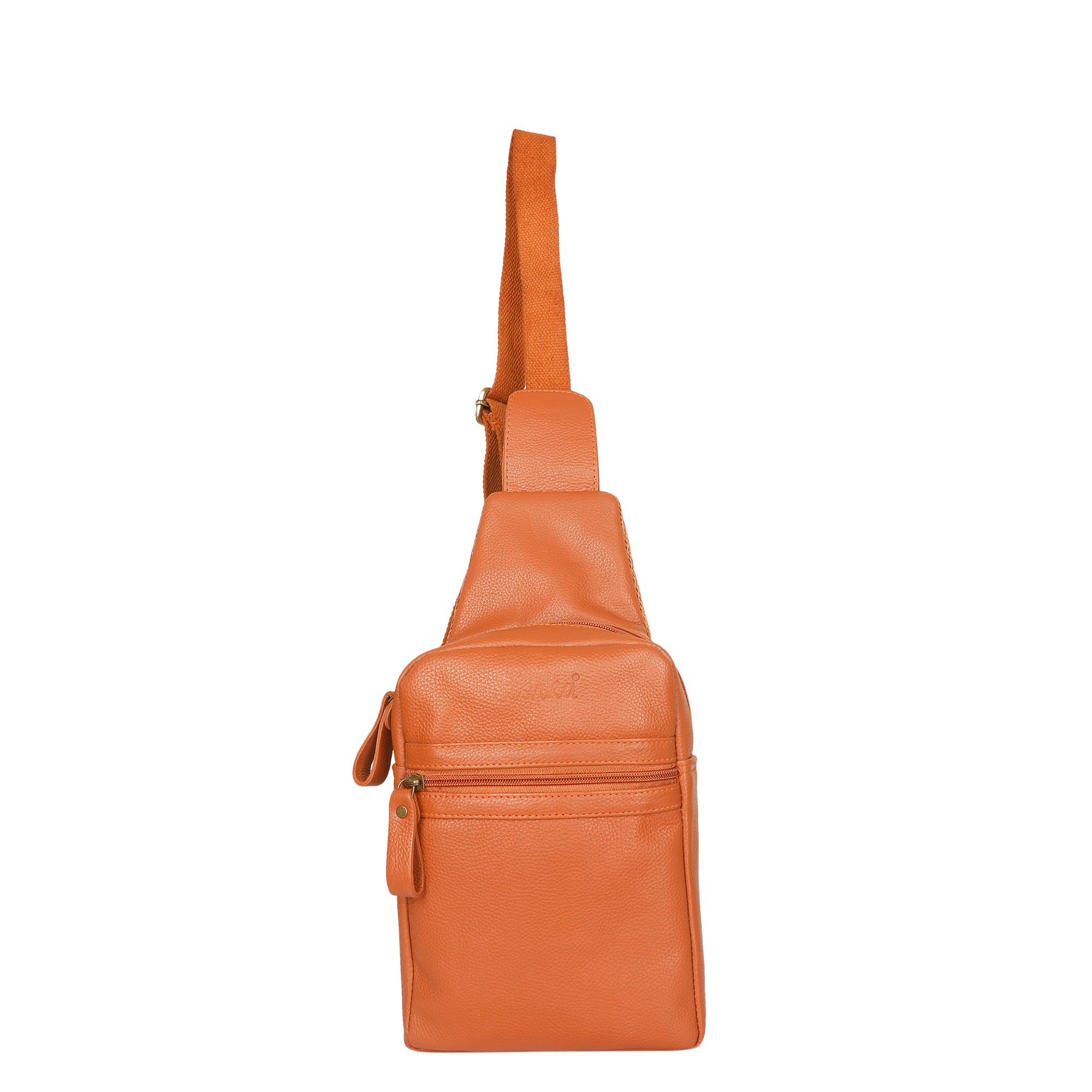 Premium Leather  Fanny Sling Bag For Women Men Chest Pack Crossbody Shoulder Belt Bags Travel-Tan