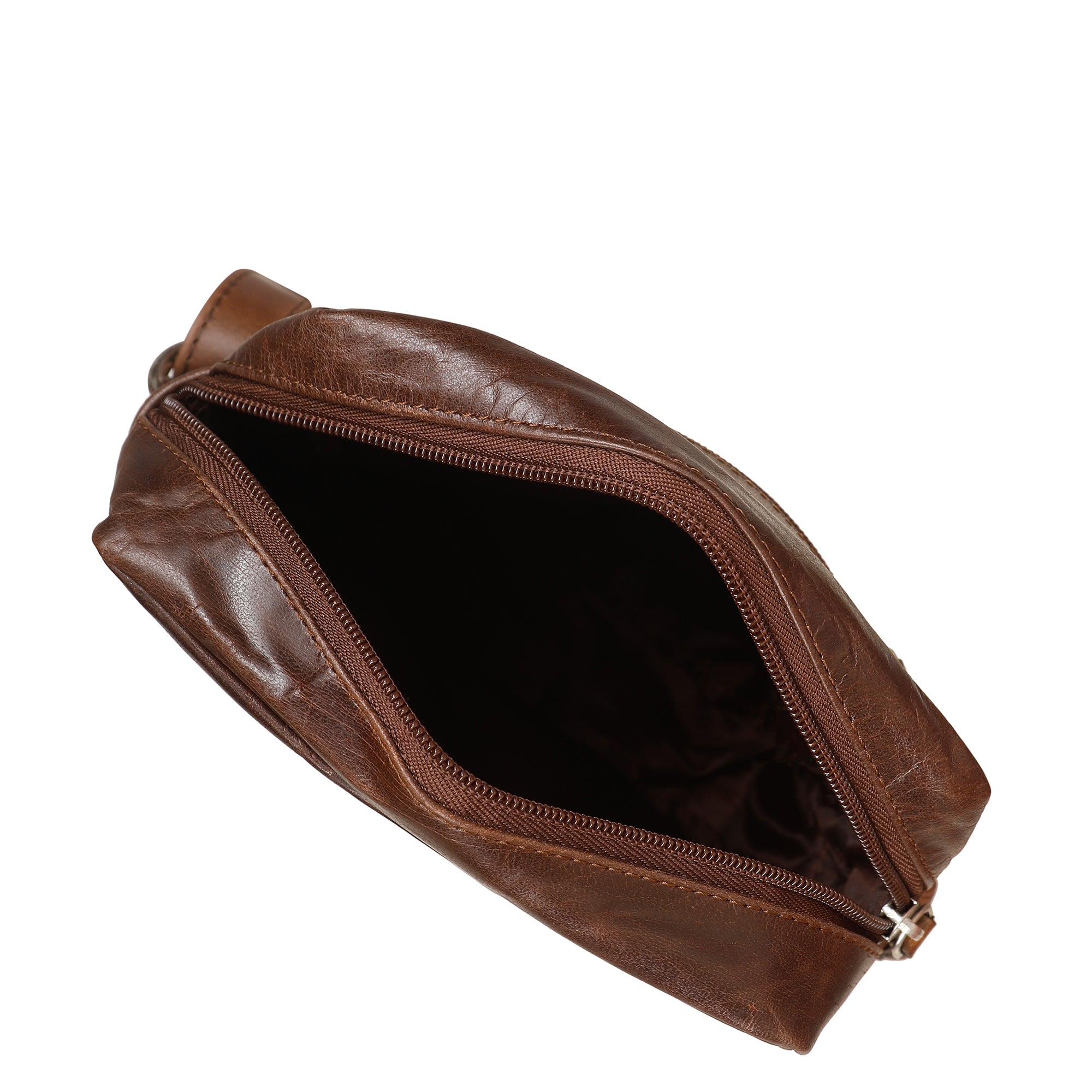 Leather Crossbody Sling Bag in Brown Crunch –Unisex Messenger Shoulder Bag Travel, Daily Use, Work, Gift