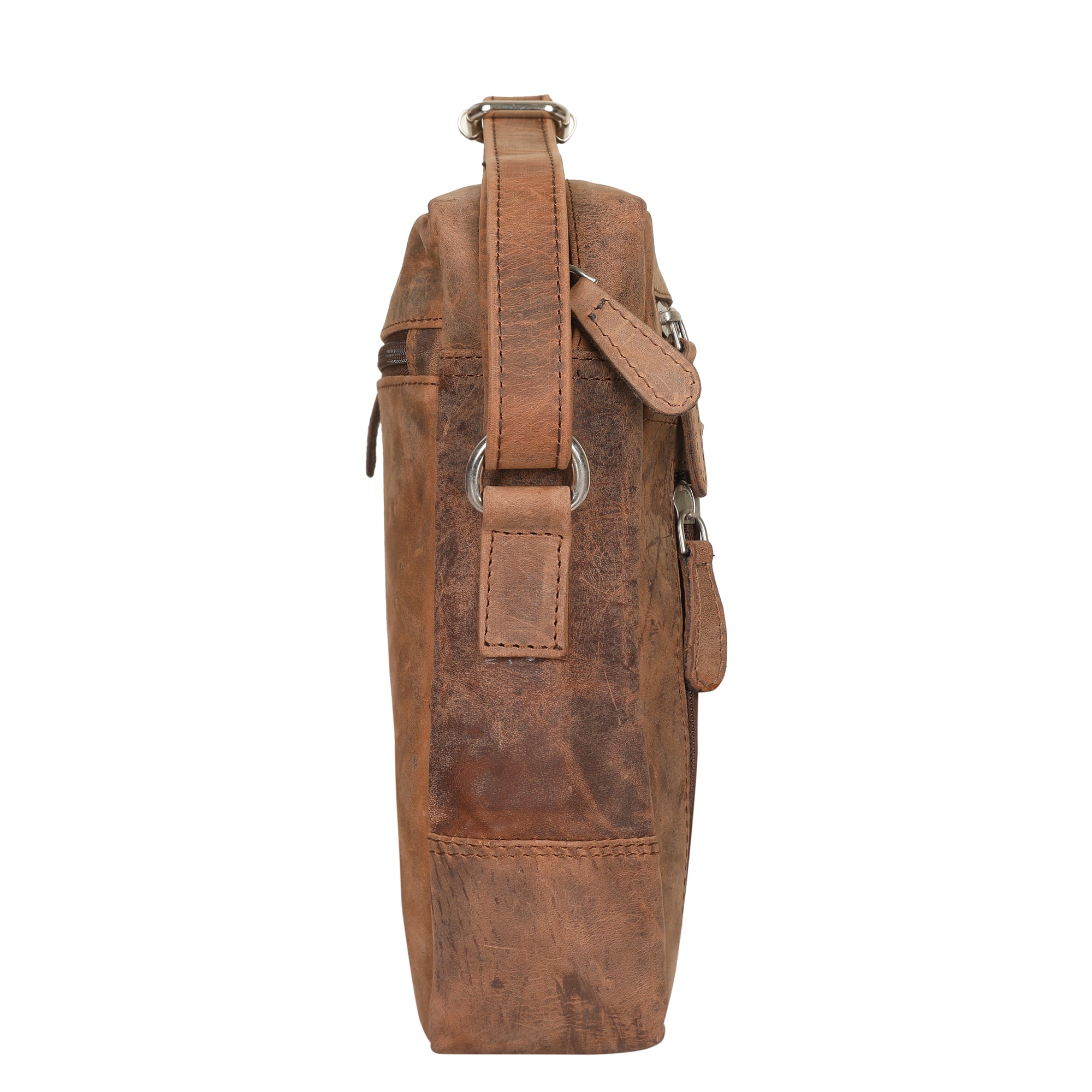 Leather Crossbody Sling Bag inBrown Hunter–Unisex Messenger Shoulder Bag Travel, Daily Use, Work, Gift