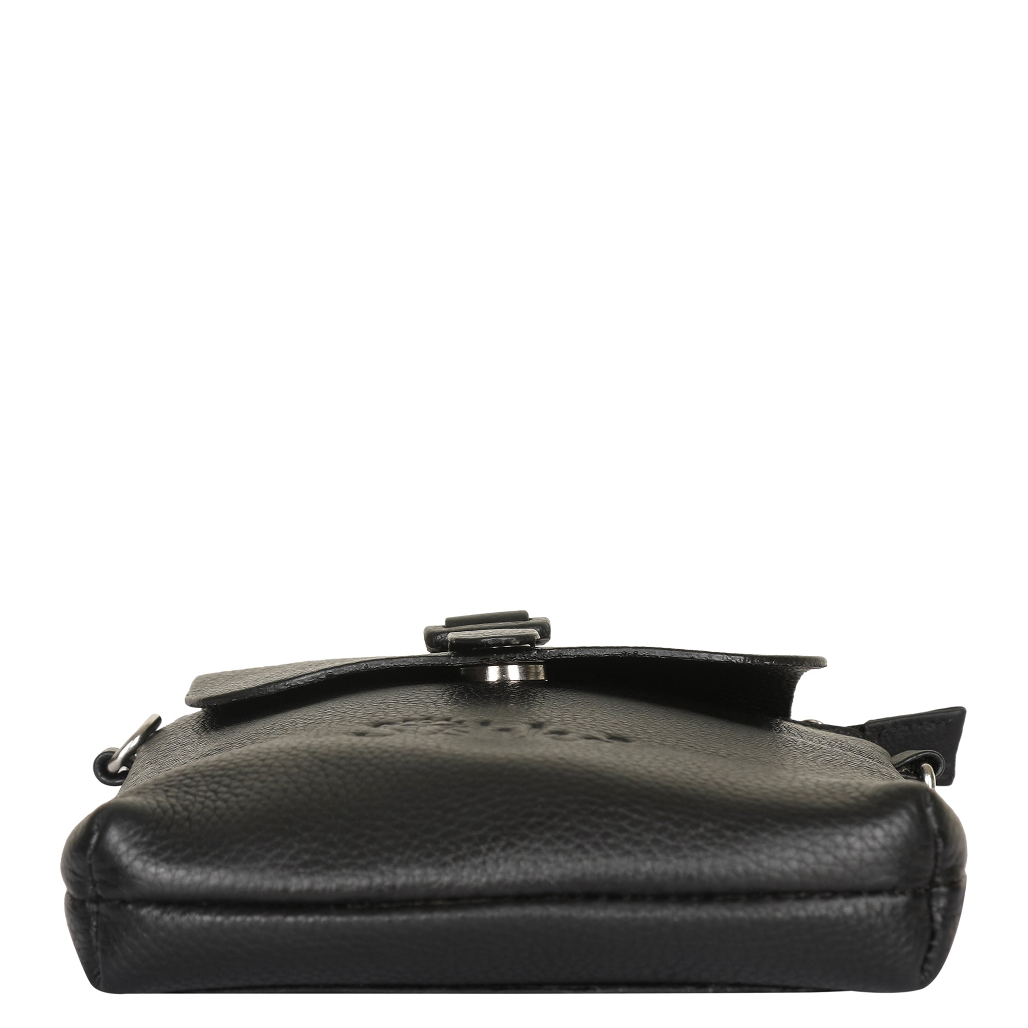 Leather Black Messenger Bag for Men & Women –Small Crossbody Shoulder Bag, Side Sling Bag for Travel, Work & Daily Use