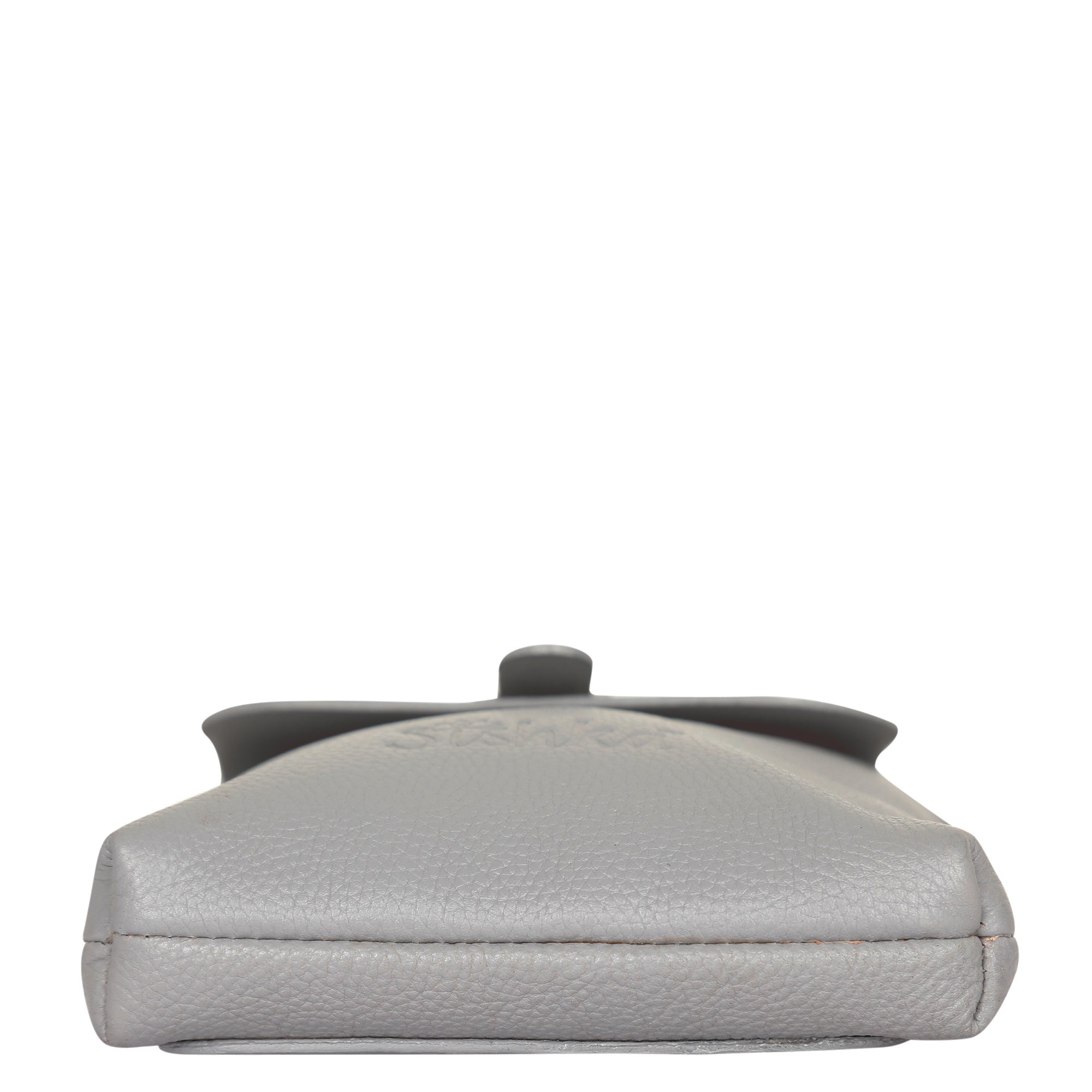 Leather Grey Messenger Bag for Men & Women –Small Crossbody Shoulder Bag, Side Sling Bag for Travel, Work & Daily Use