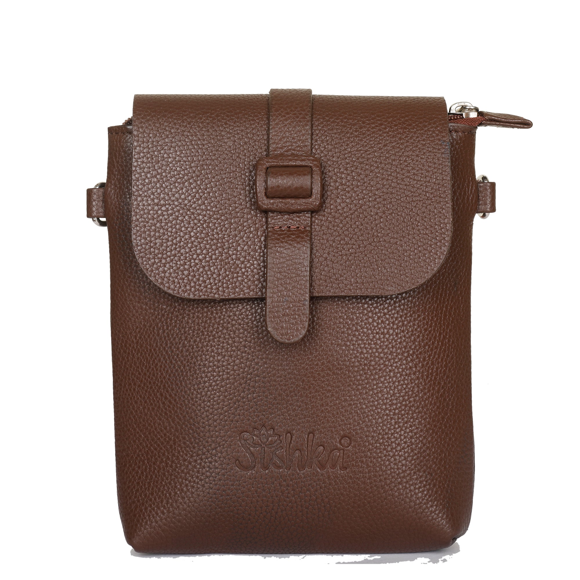 Leather Light Brown Messenger Bag for Men & Women –Small Crossbody Shoulder Bag, Side Sling Bag for Travel, Work & Daily Use