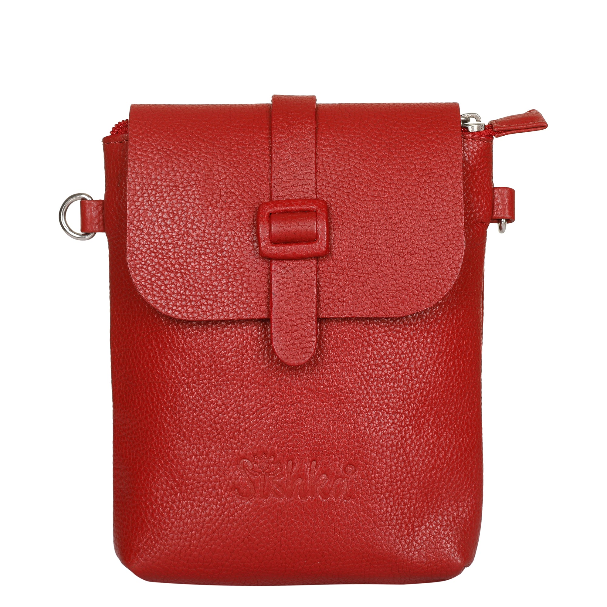 Leather Red Messenger Bag for Men & Women –Small Crossbody Shoulder Bag, Side Sling Bag for Travel, Work & Daily Use