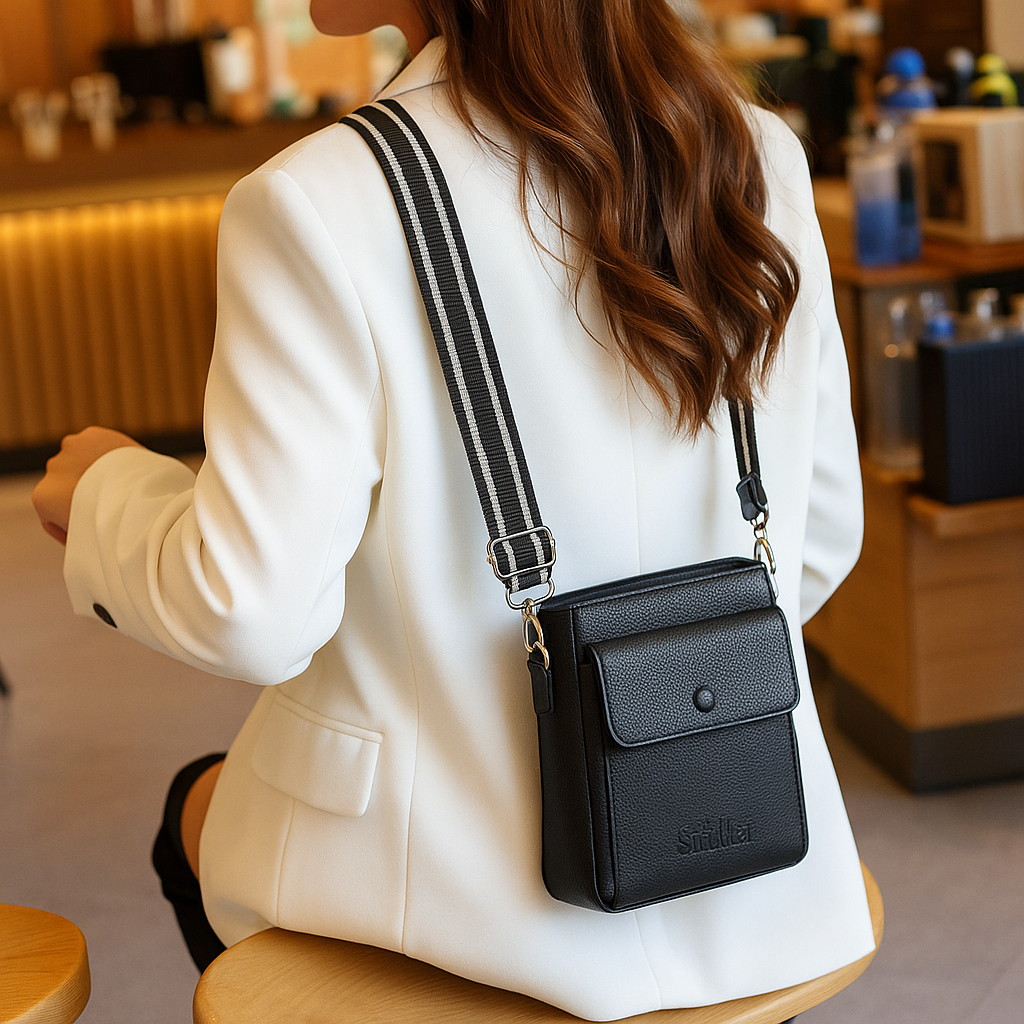 Leather Crossbody Shoulder Bag for Men & Women – Stylish Sling Messenger Bag for Work, Business, Travel & Everyday Use- Black