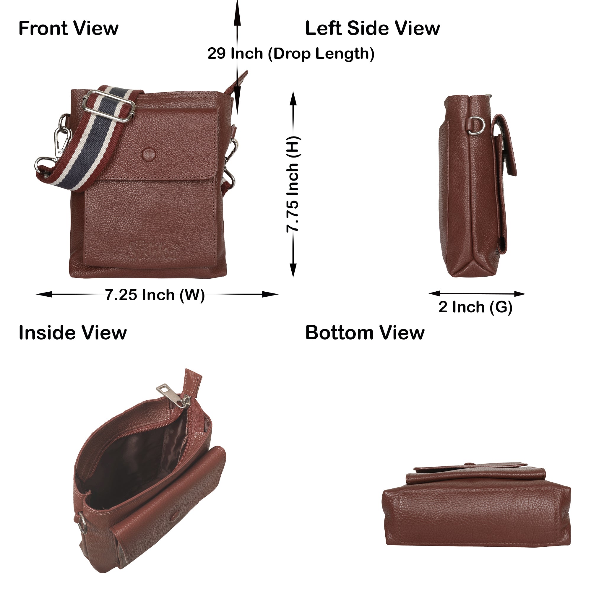 Leather Crossbody Shoulder Bag for Men & Women – Stylish Sling Messenger Bag for Work, Business, Travel & Everyday Use-Light Brown