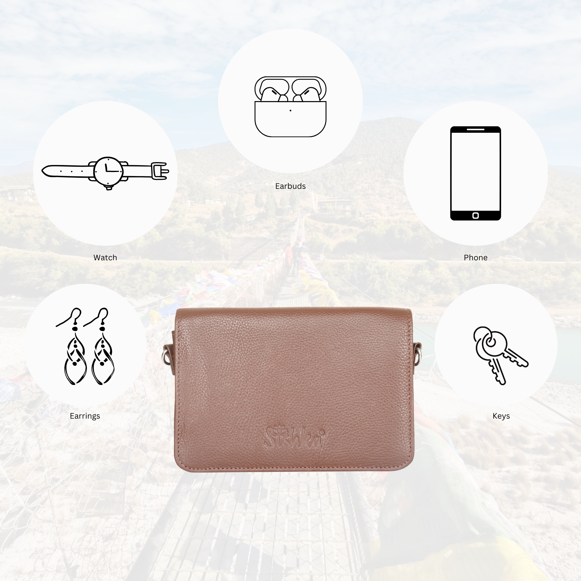 Genuine Leather Light Brown Crossbody Shoulder Bag for Men & Women – Sling Messenger Bag for Work, Business, Travel & Daily Use