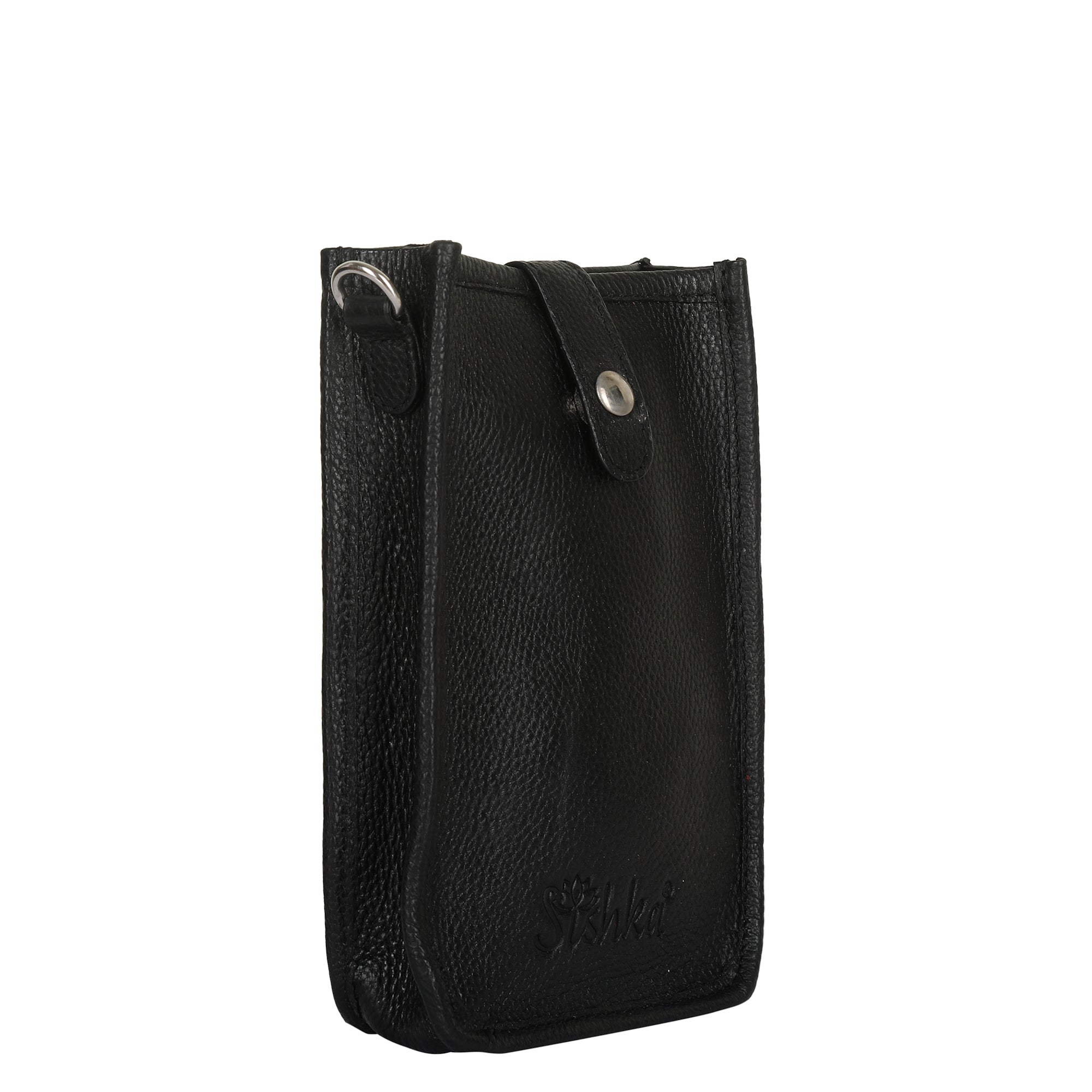 Black -Leather Crossbody Phone Sling Wallet Bag – Shoulder Messenger Bag for Daily Use, Work & Travel for Men and Women