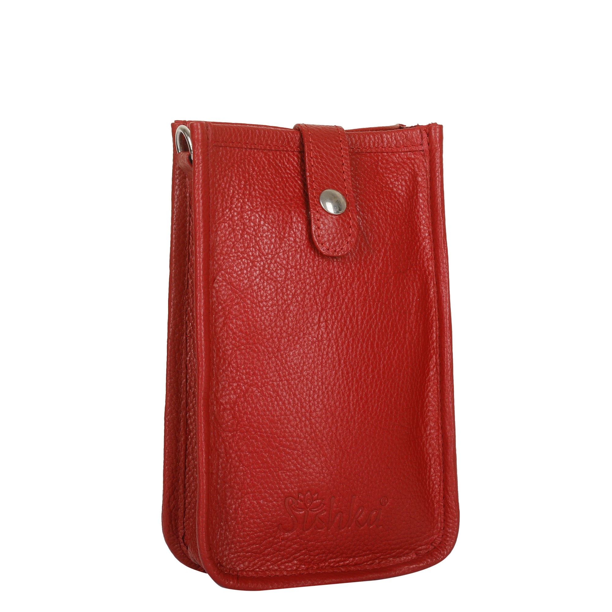 Red -Leather Crossbody Phone Sling Wallet Bag – Shoulder Messenger Bag for Daily Use, Work & Travel for Men and Women