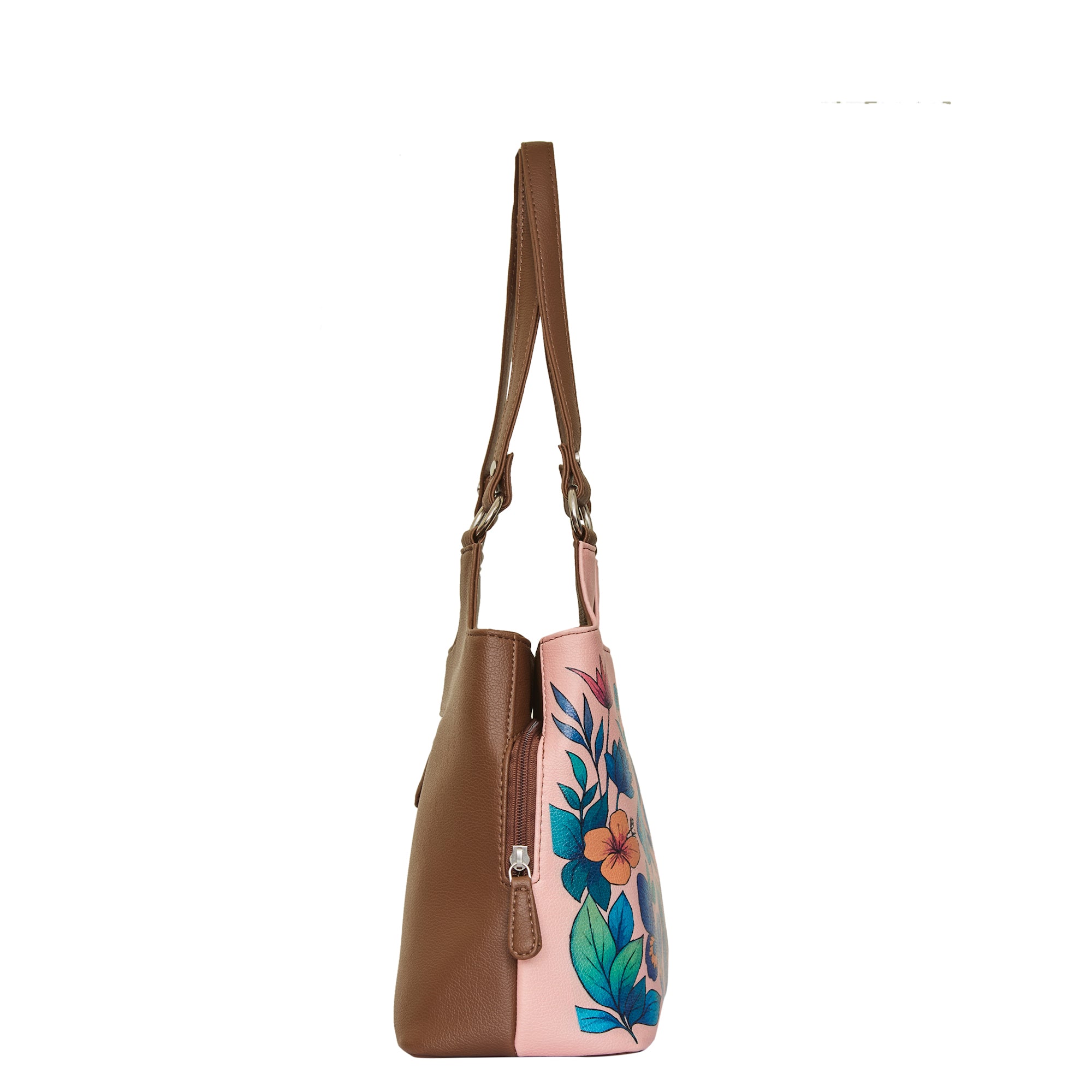 Printed Genuine Leather Shoulder Tote Bag for Women – Stylish Top Handle Handbag Purse– Travel, Office & Daily Use