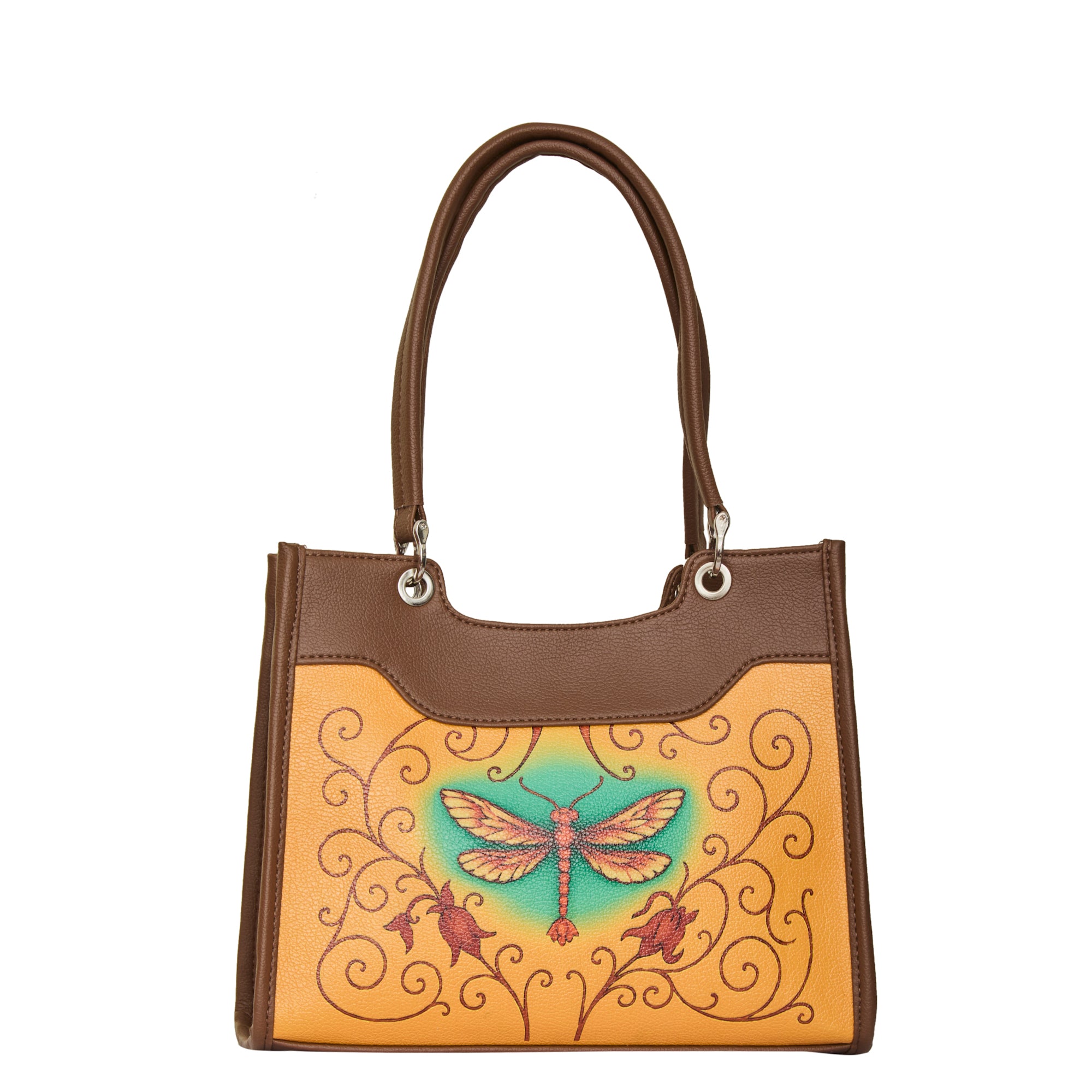 Women’s Printed Genuine Leather Satchel Handbag – Crossbody, Shoulder & Top Handle Bag – Ideal for Office, Work, Travel & Daily Use