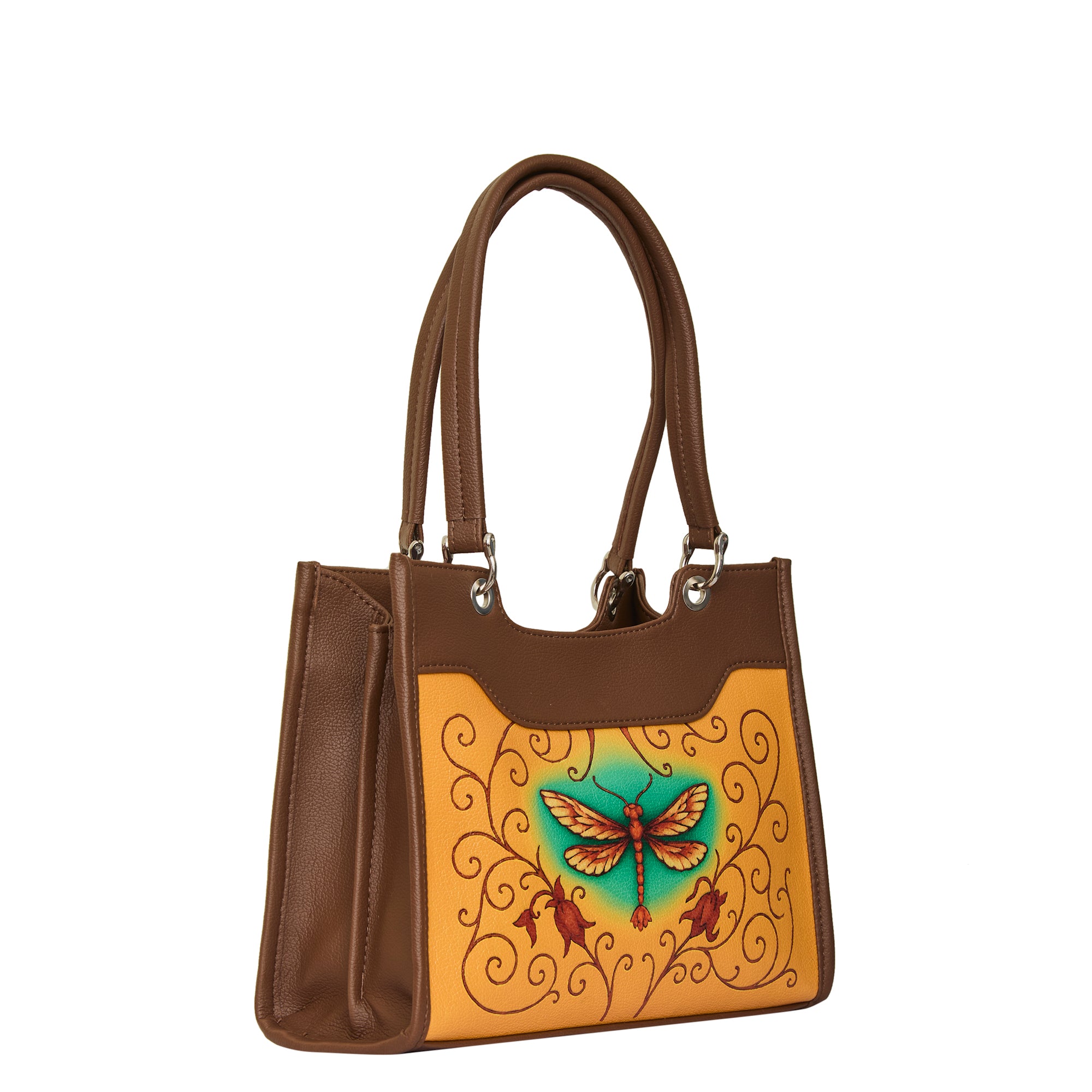 Women’s Printed Genuine Leather Satchel Handbag – Crossbody, Shoulder & Top Handle Bag – Ideal for Office, Work, Travel & Daily Use