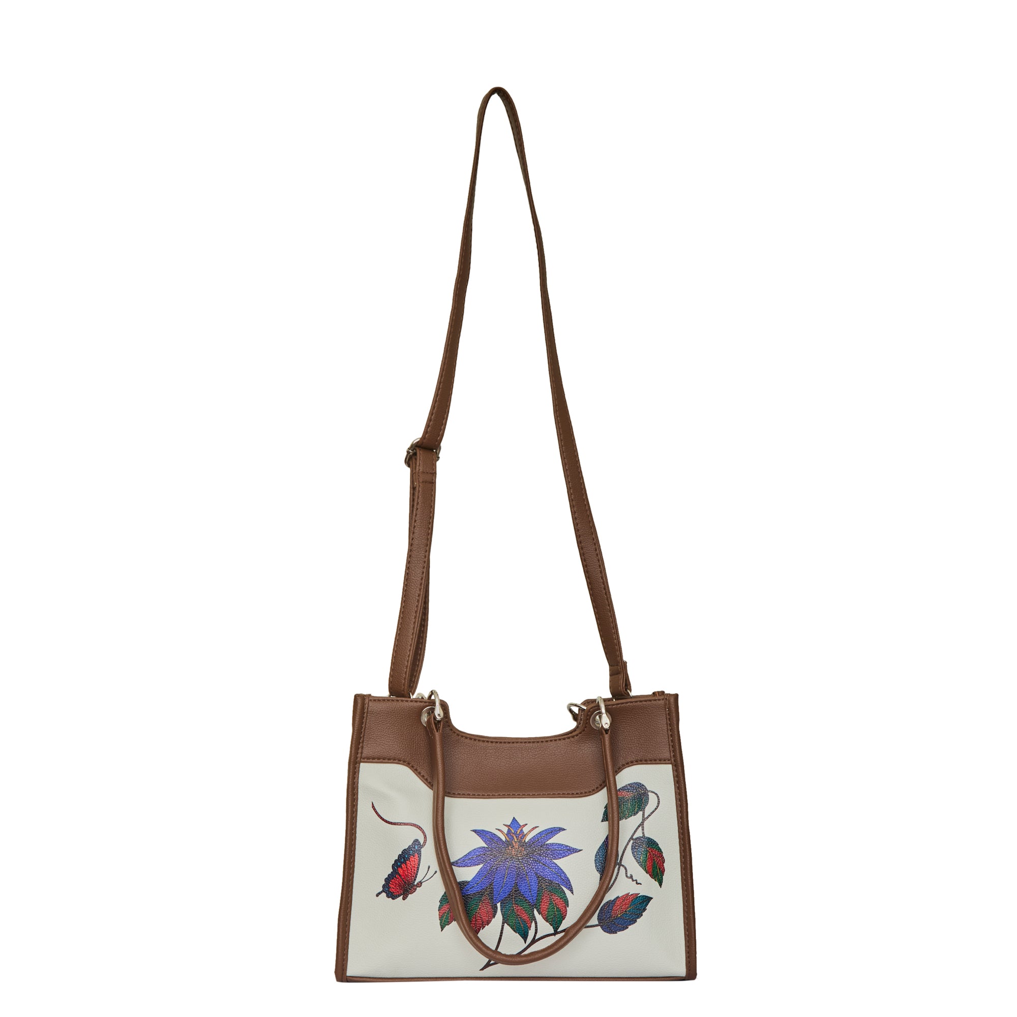 Women’s Printed Genuine Leather Satchel Handbag – Crossbody, Shoulder & Top Handle Bag – Ideal for Office, Work, Travel & Daily Use