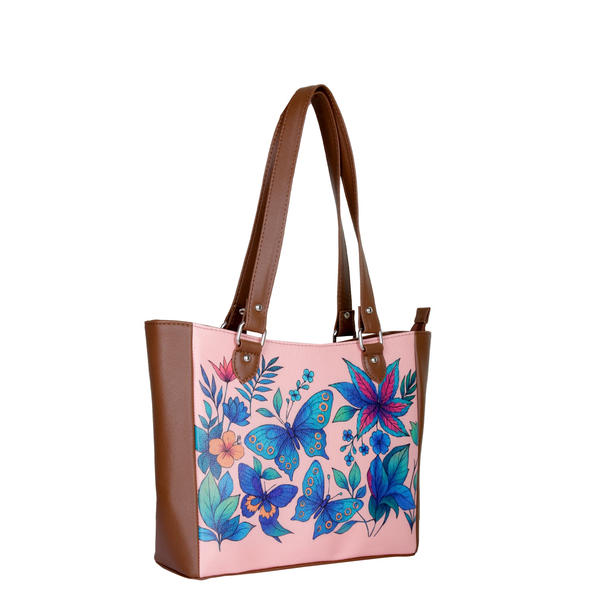 Ladies’ Printed Leather Shoulder Tote Bag– Handbag, Sling & Top Handle Purse – Ideal for Office, Travel & Everyday Use