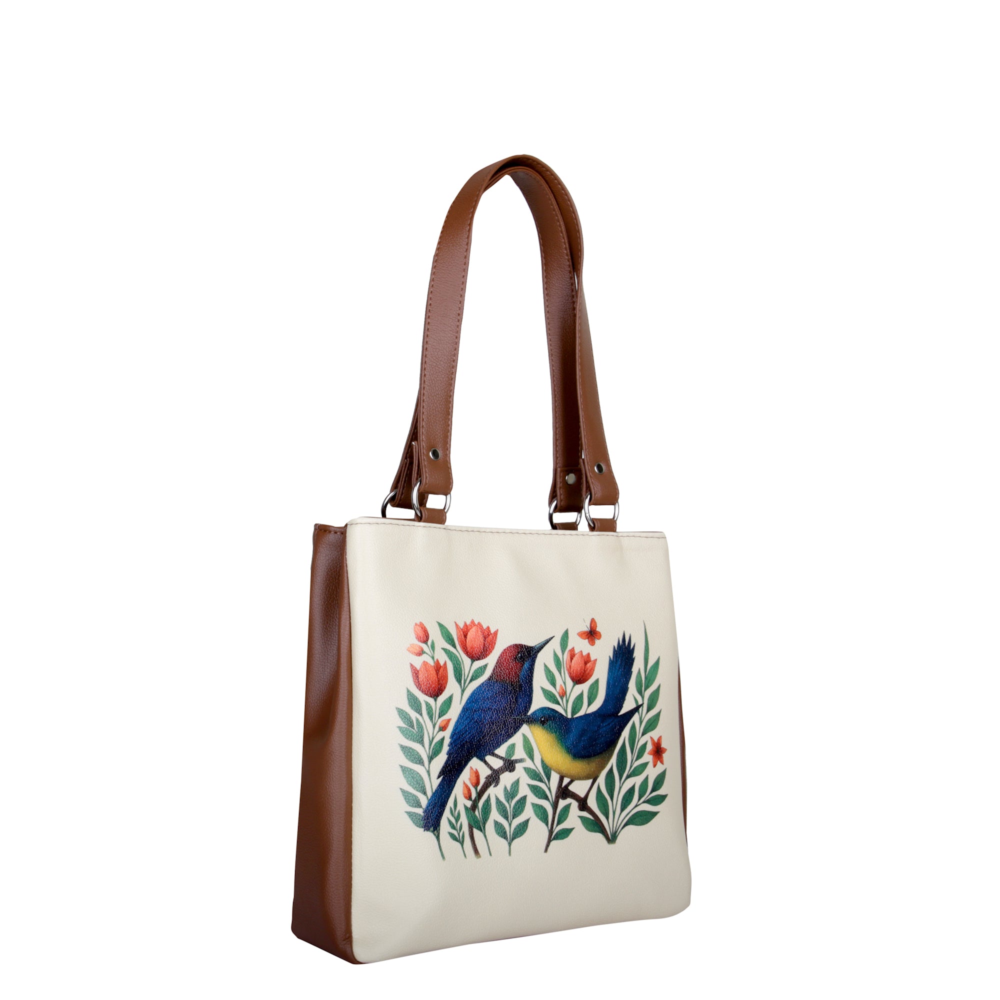 Women’s Printed Leather Tote Shoulder Bag – Multi-Compartment Handbag for Daily Use, Work & Travel
