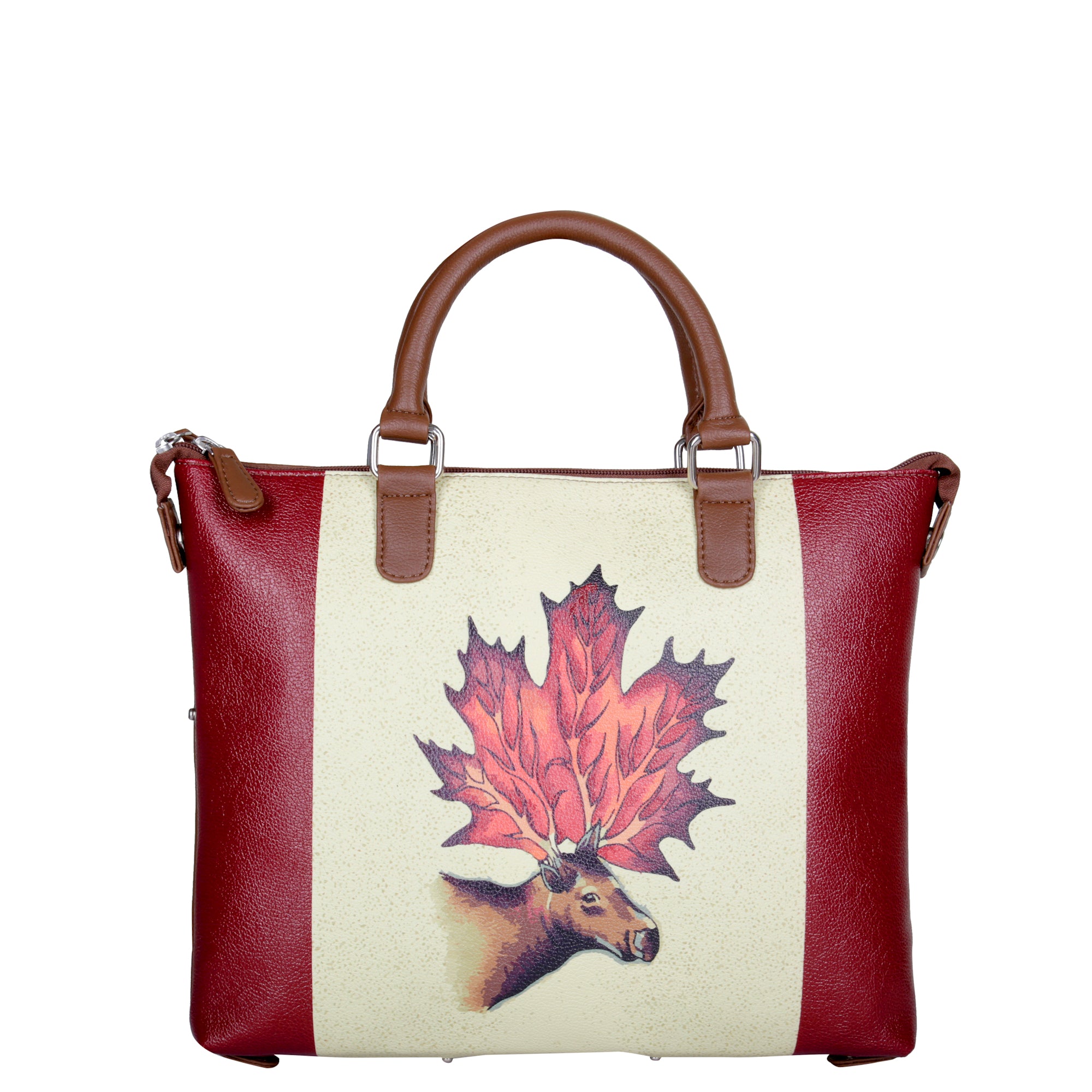 Women’s Genuine Leather 3-in-1 Printed Convertible Shoulder Bag – Stylish Top Handle Crossbody  & Handbag  Purse – Everyday Use